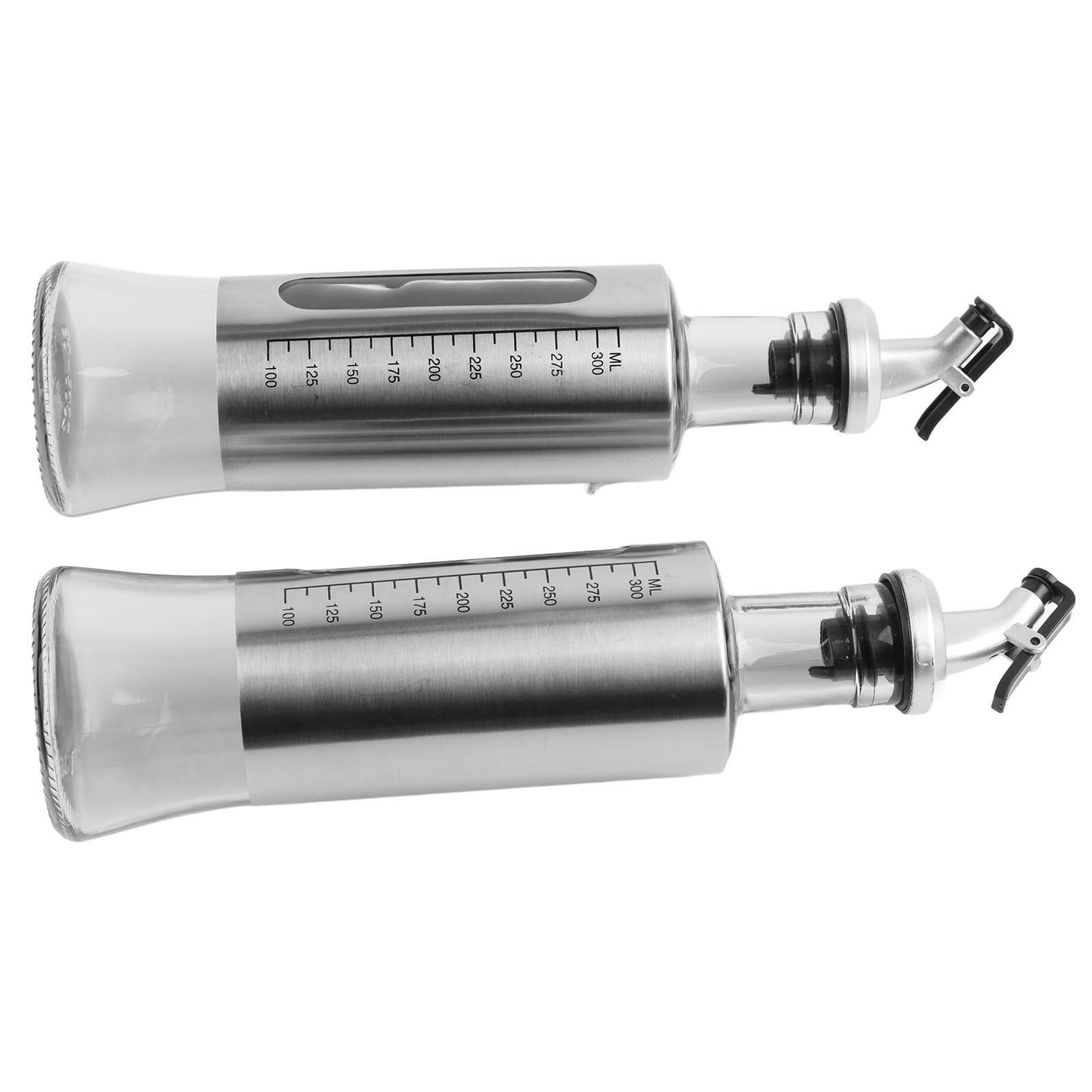 2 Pcs Oil Dispenser Bottle 300ml Thickened Scale Design Visual Seasoning Bottle for Home Kitchen