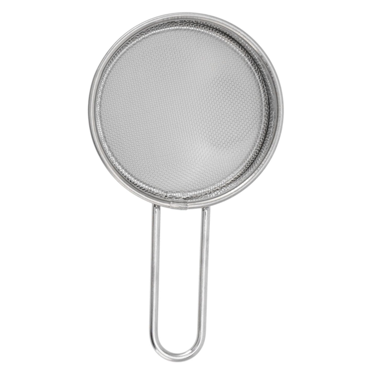 Flour Sieve Strainer 304 Stainless Steel Lightweight Easy Cleaning Ergonomic Handle Mesh Round Sifter for Baking