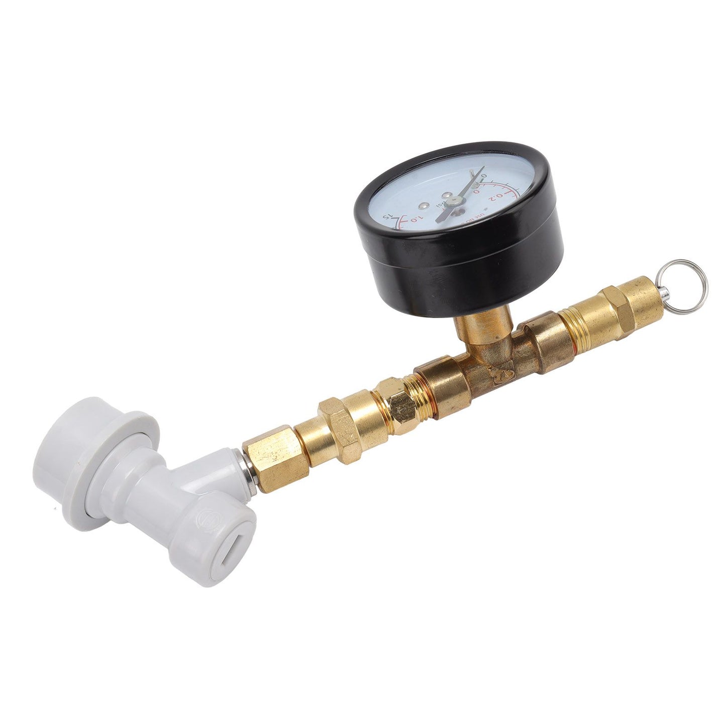 Beer Brew Adjustable Pressure Relief Valve Cola Keg Pressure Gauge Beer Keg Regulator 0‑15PSI
