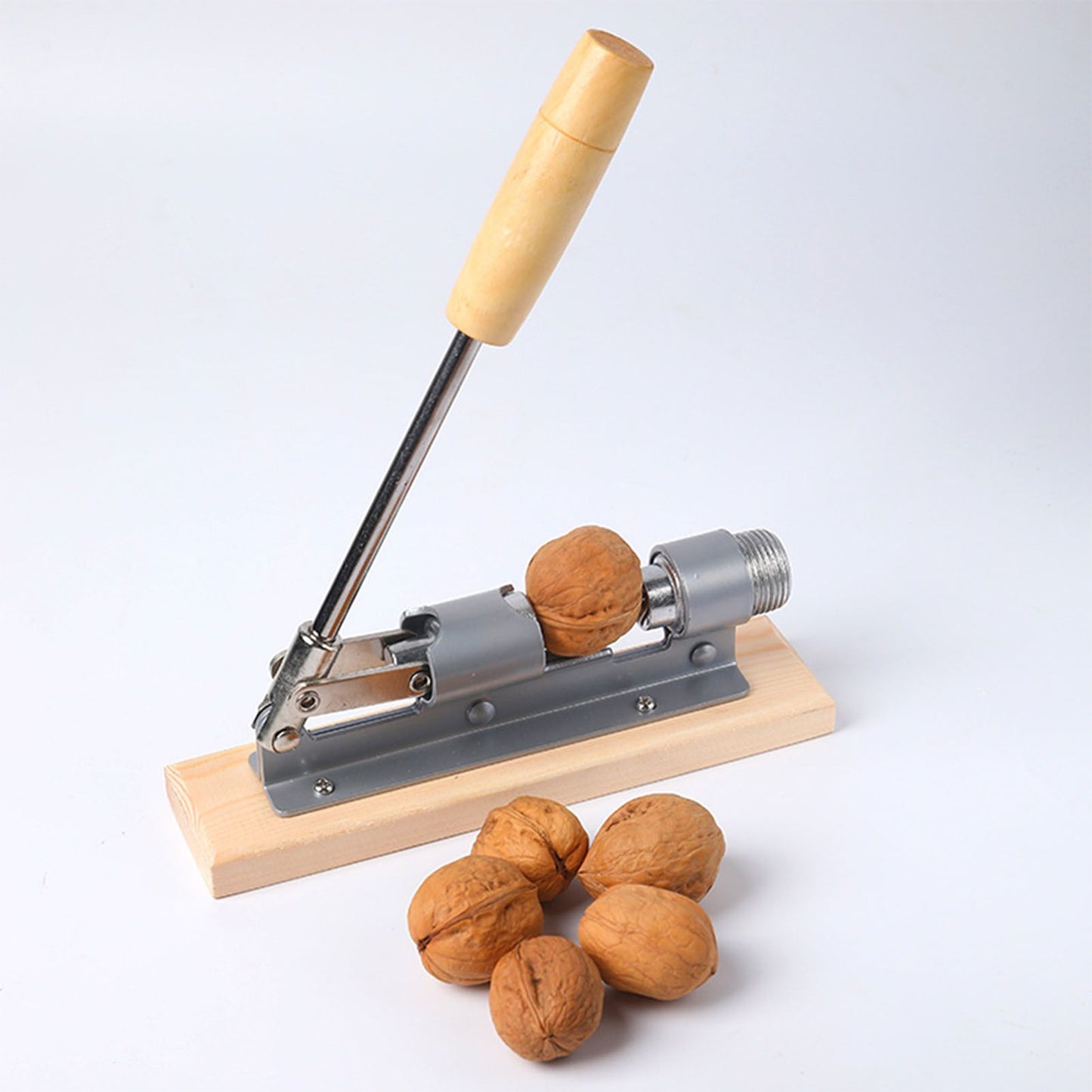 Pecan Nut Cracker Mechanical Regulable Design Wood Stainless Steel Walnut Plier Opener Tool
