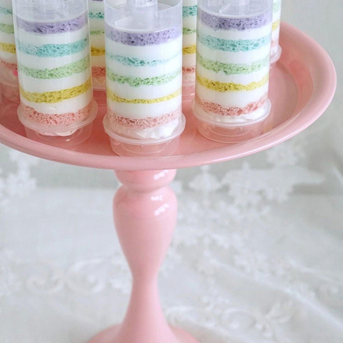 Cake Stand Minimalist Stable Decorative Multi Functional Cake Tray Holder for Cupcake Dessert Fruit Pink M