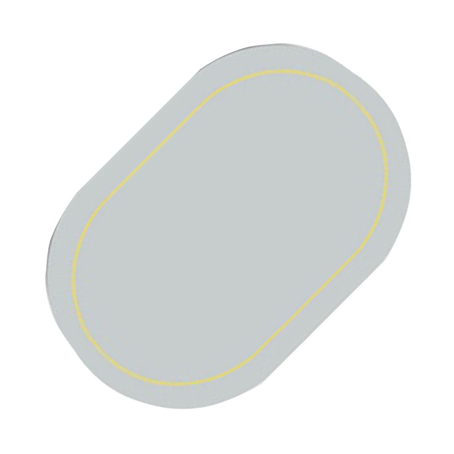 2Pcs Leather Oval Dining Food Mat Oil Proof Insulation Restaurant Table Home Hotel Non Slip Bowl Pad Placemat Light Gray