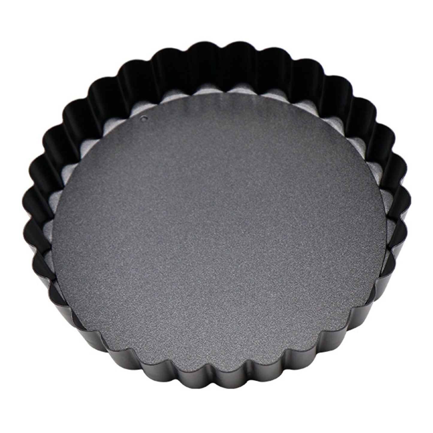 6PCS Removable Bottom Tart Pan Non Stick Coating Carbon Steel Black Quiche Pan for Kitchen