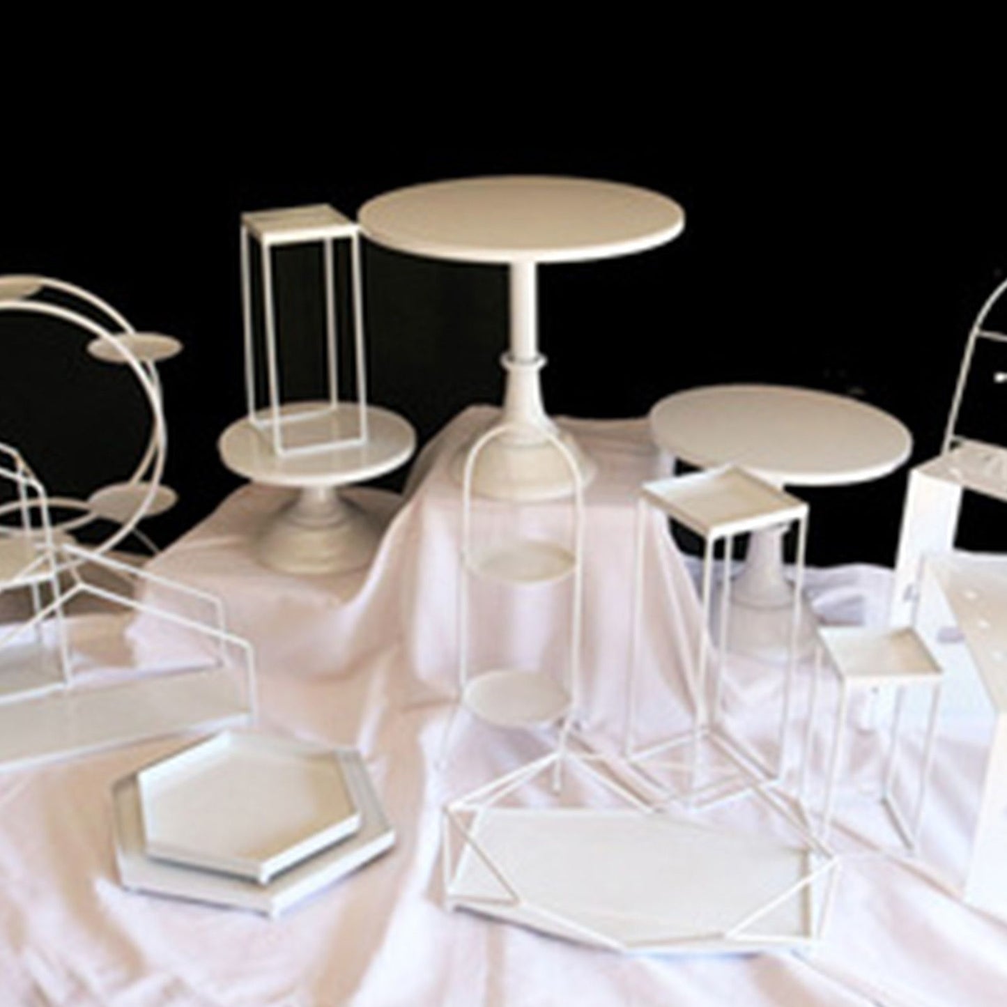 Cake Stand European Style Metal Cupcake Stand for Wedding Party Milk Tea Shop Birthday Party White