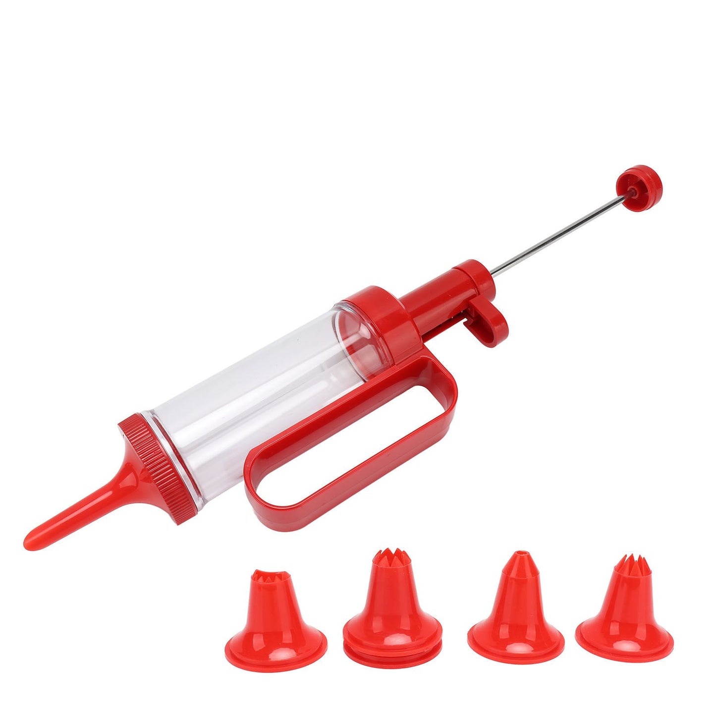 Biscuits Press Gun Kit Transparent Tube Food Grade Odorless Safe Biscuits Maker Press Machine Red