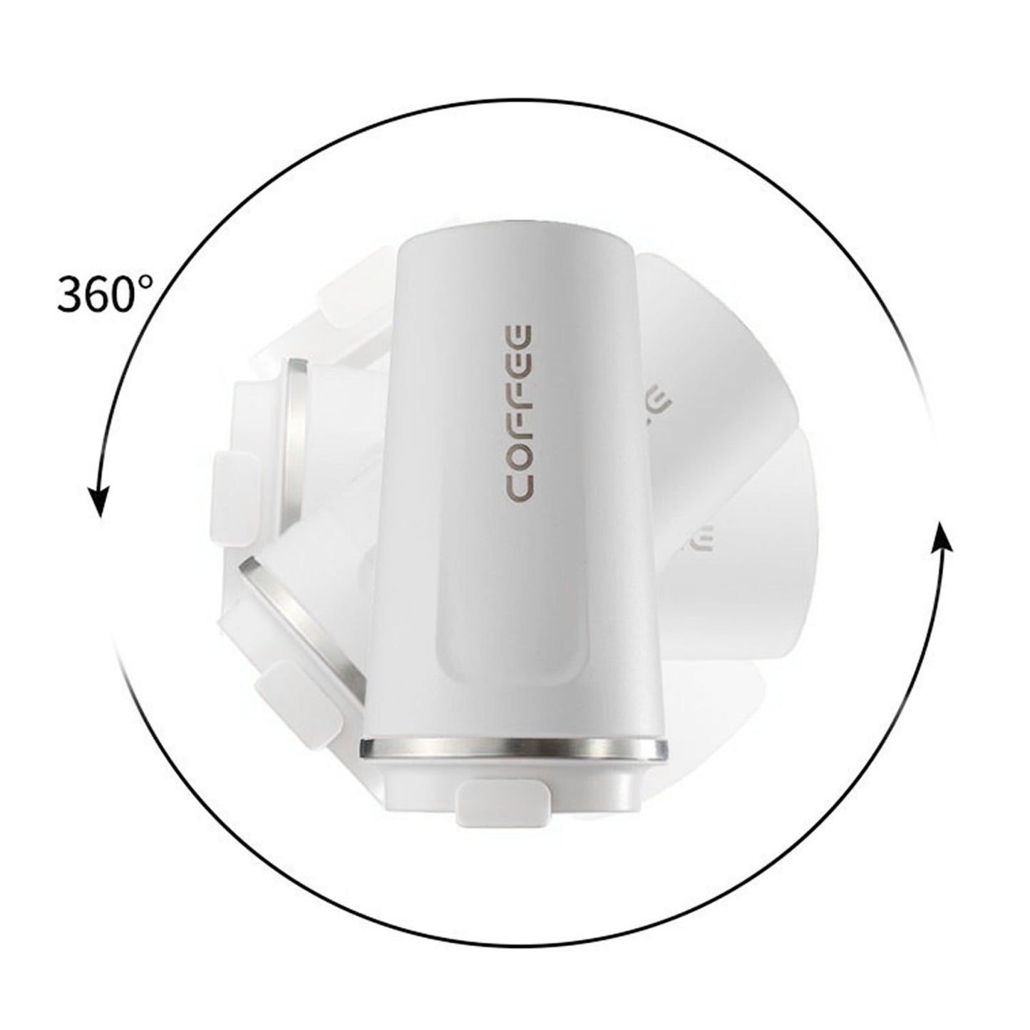 Smart Temperature Display Coffee Cup Portable 304 Stainless Steel Insulation Cup Simple Style Pure Color Generation 2nd White 380ml