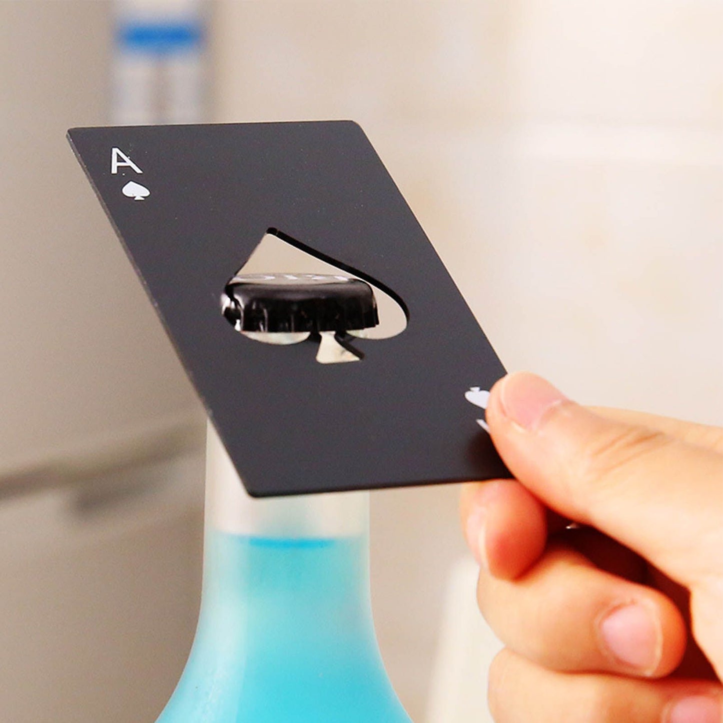 20 Pcs Poker Card Bottle Opener Beer Openers Stainless Steel Black Silver Cup Mat for Wallet Gifts