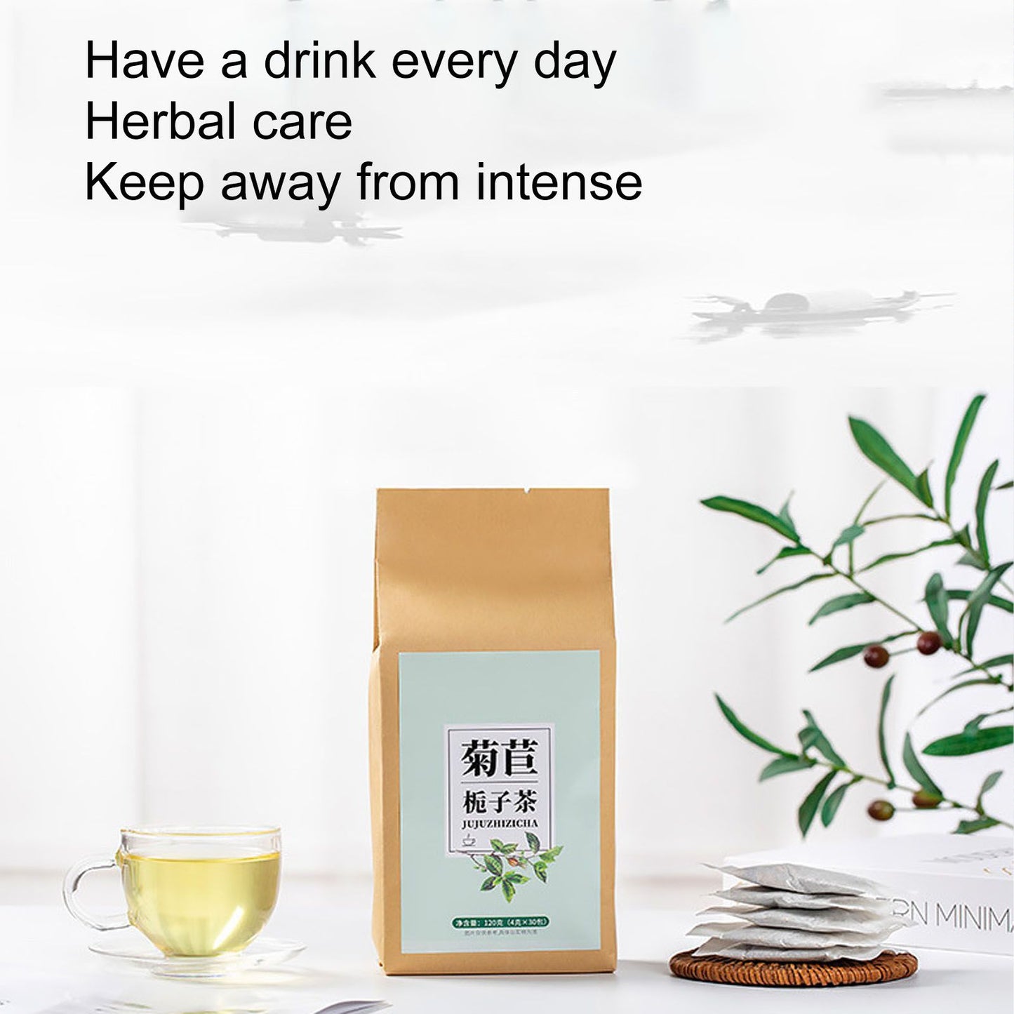 30 Count Chicory Gardenia Tea Kudzu Root Burdock Root Healthy Tea Bag Lily Licorice Herbal Tea Sampler 120g