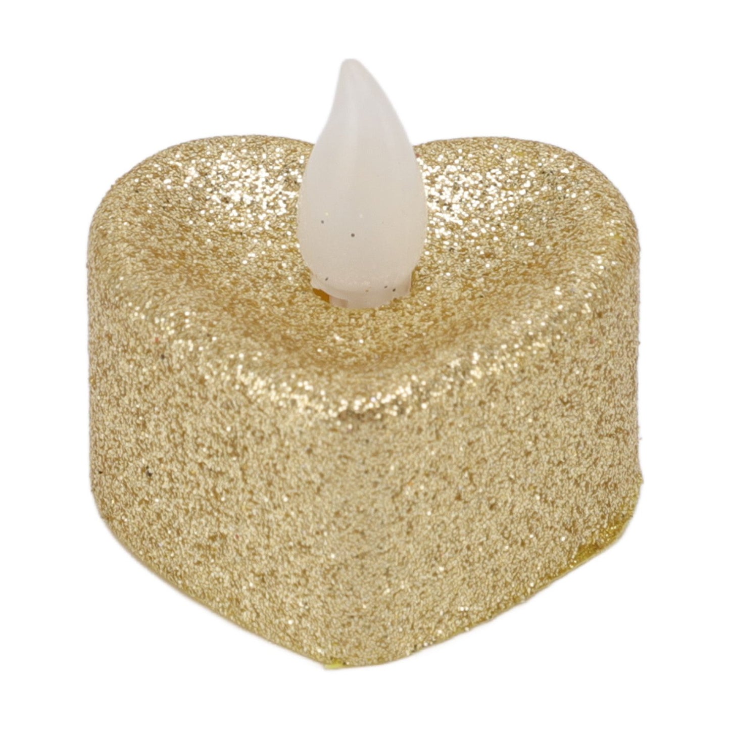 12 PCS LED Candle Lamp Gold Powder Heart Shape Tea Lights Secret Room Props for Christmas Wedding Party