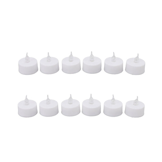 12Pcs Flameless LED Candle Light Tea Lights Candles with Color Transparent Wick Halloween Holiday Party Room Ambinece Props