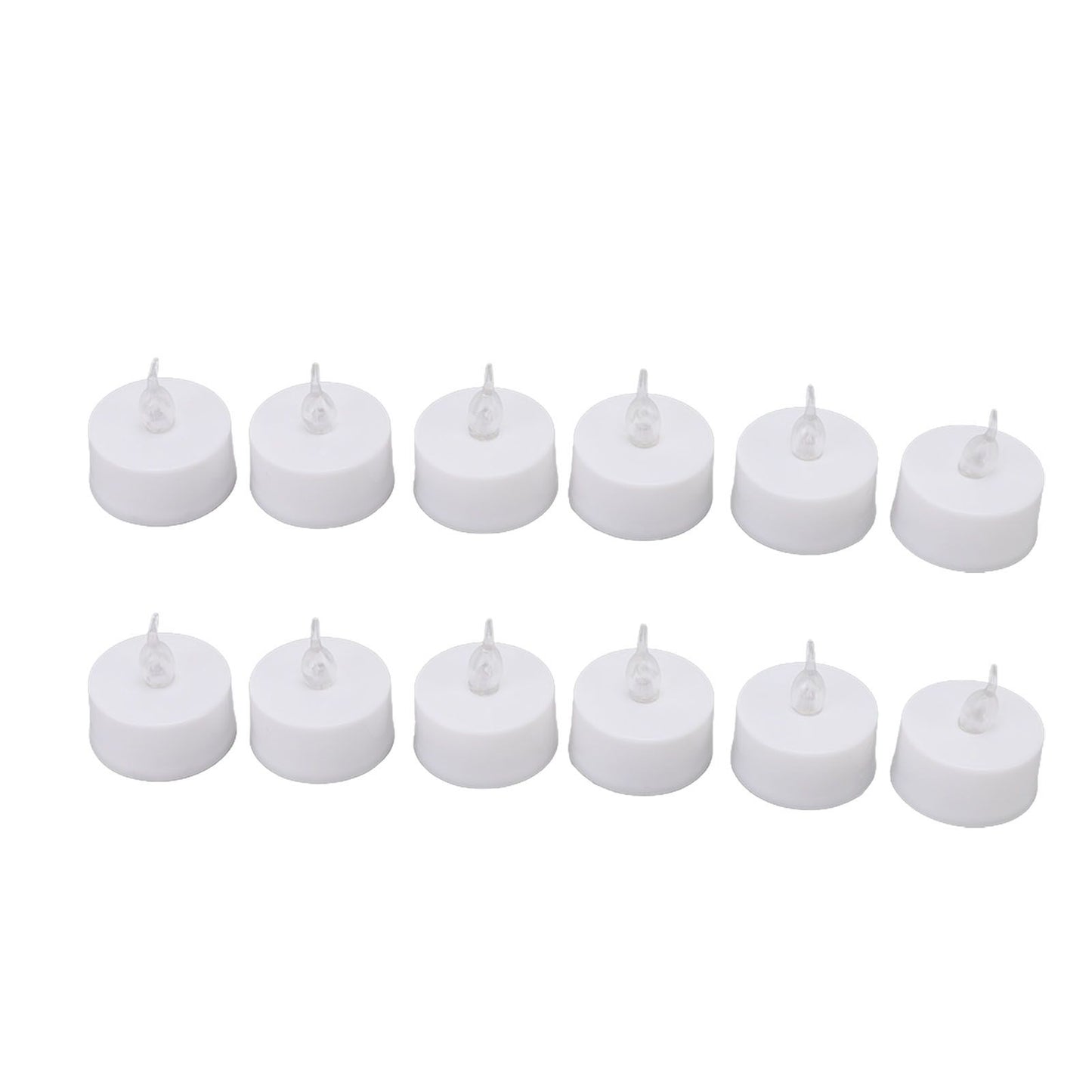 12Pcs Flameless LED Candle Light Tea Lights Candles with Color Transparent Wick Halloween Holiday Party Room Ambinece Props