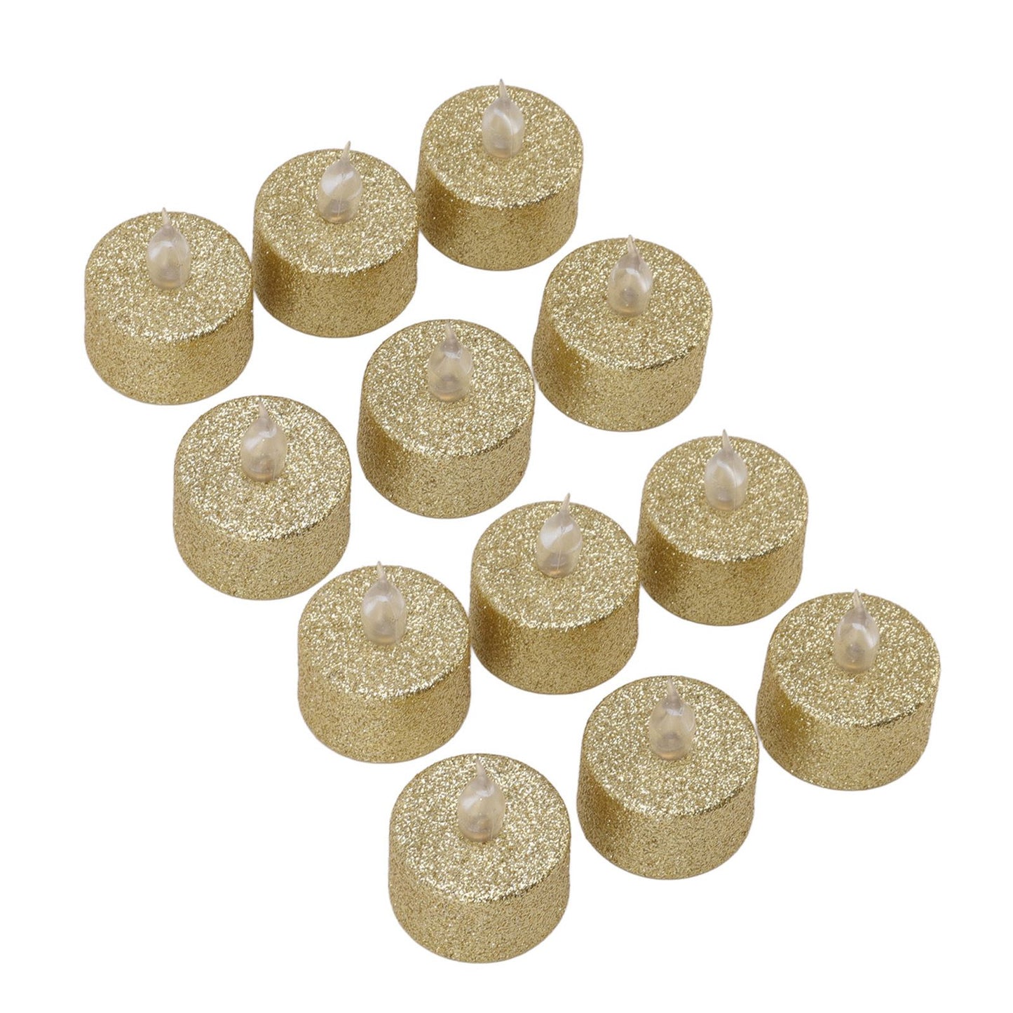 LED Candle Light Flameless Battery Operated Decorative Electronic Tea Light for Christmas Wedding 12pcs Gold