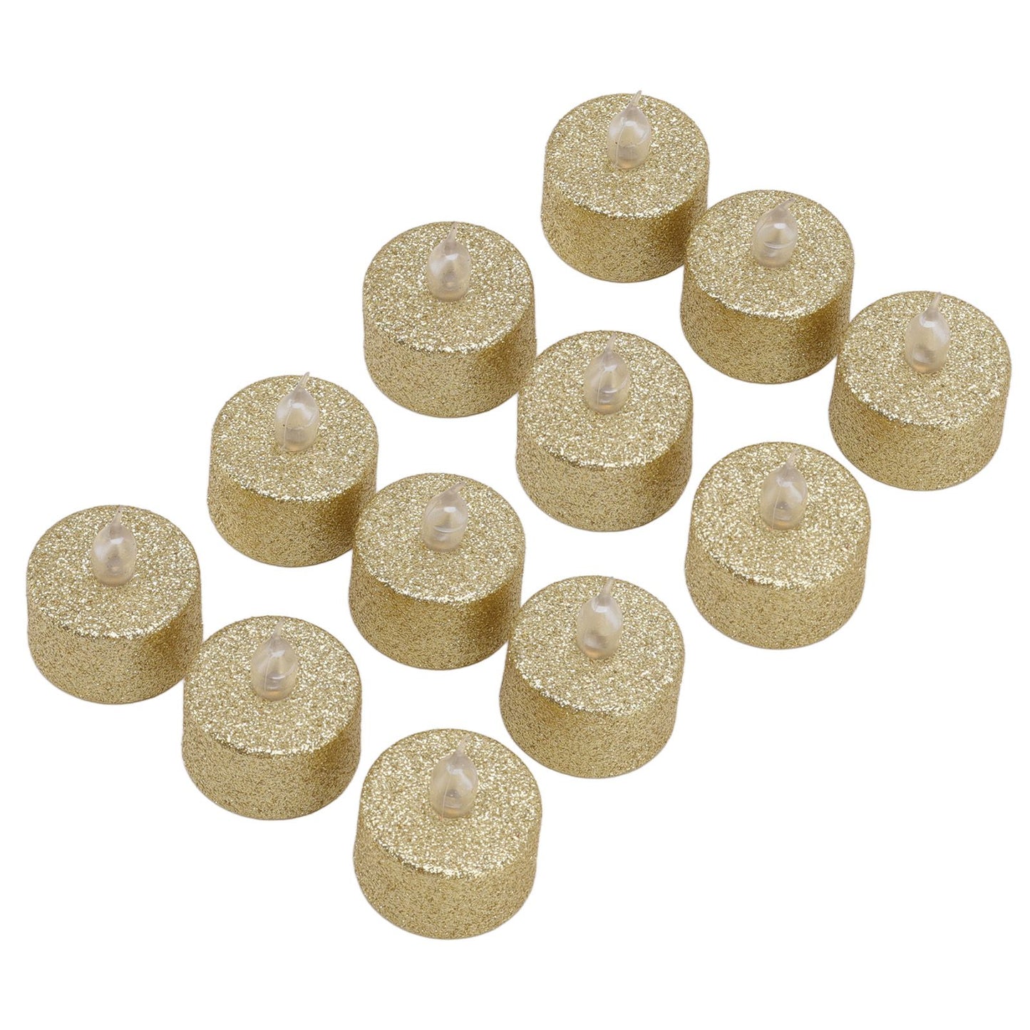 LED Candle Light Flameless Battery Operated Decorative Electronic Tea Light for Christmas Wedding 12pcs Gold