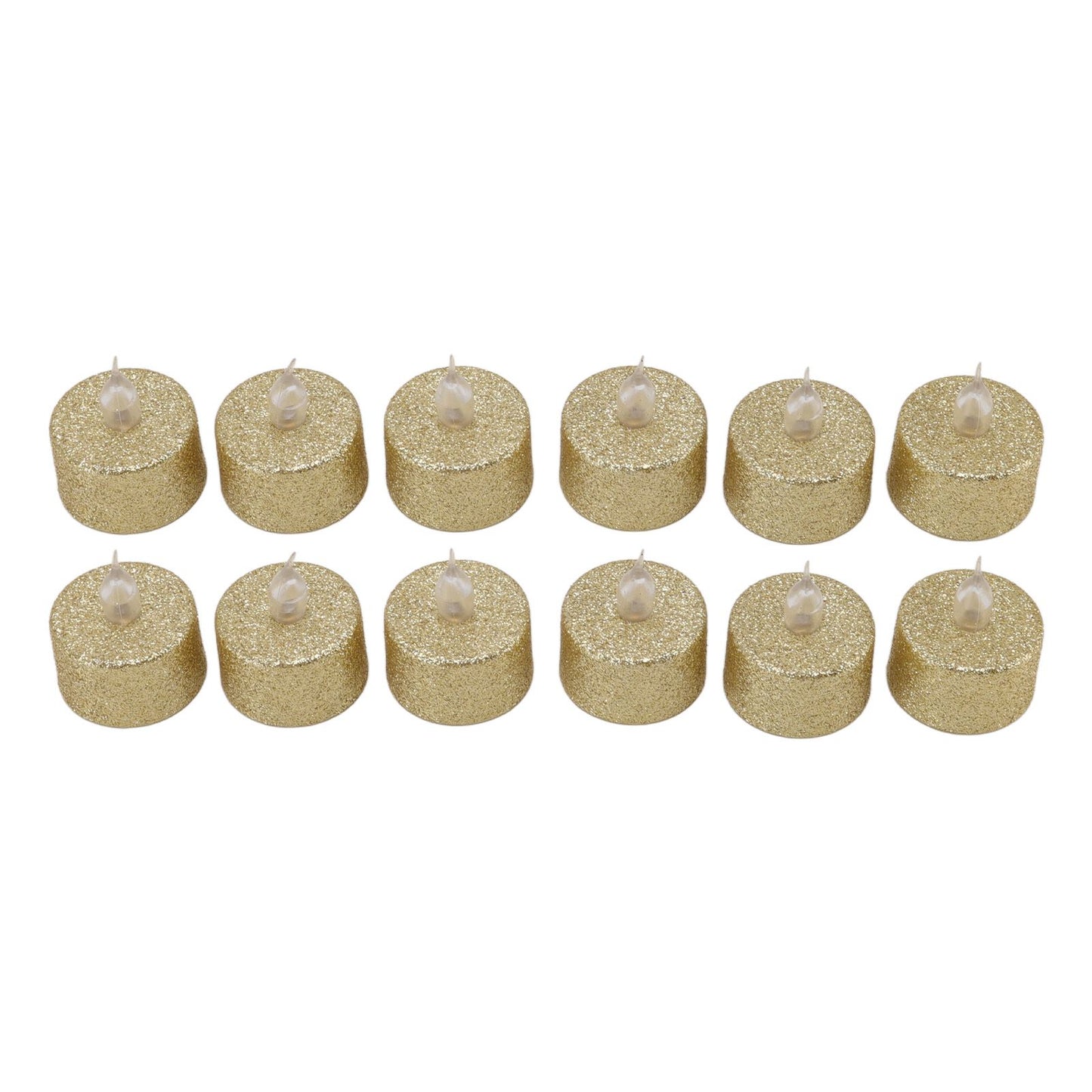 LED Candle Light Flameless Battery Operated Decorative Electronic Tea Light for Christmas Wedding 12pcs Gold