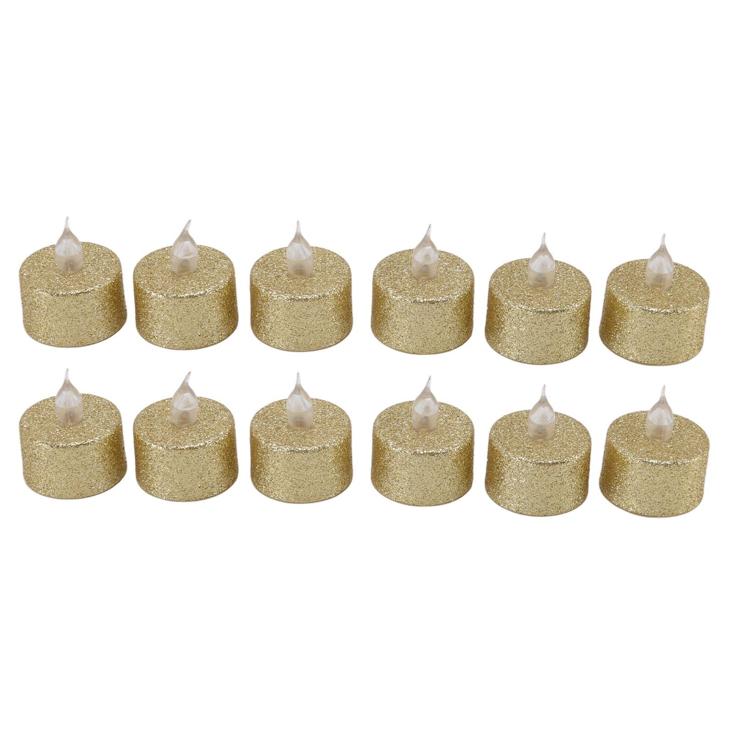 LED Candle Light Flameless Battery Operated Decorative Electronic Tea Light for Christmas Wedding 12pcs Gold