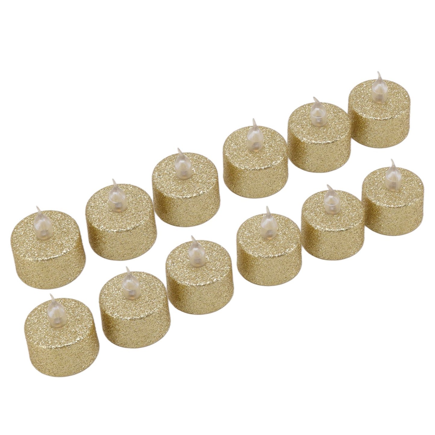 LED Candle Light Flameless Battery Operated Decorative Electronic Tea Light for Christmas Wedding 12pcs Gold