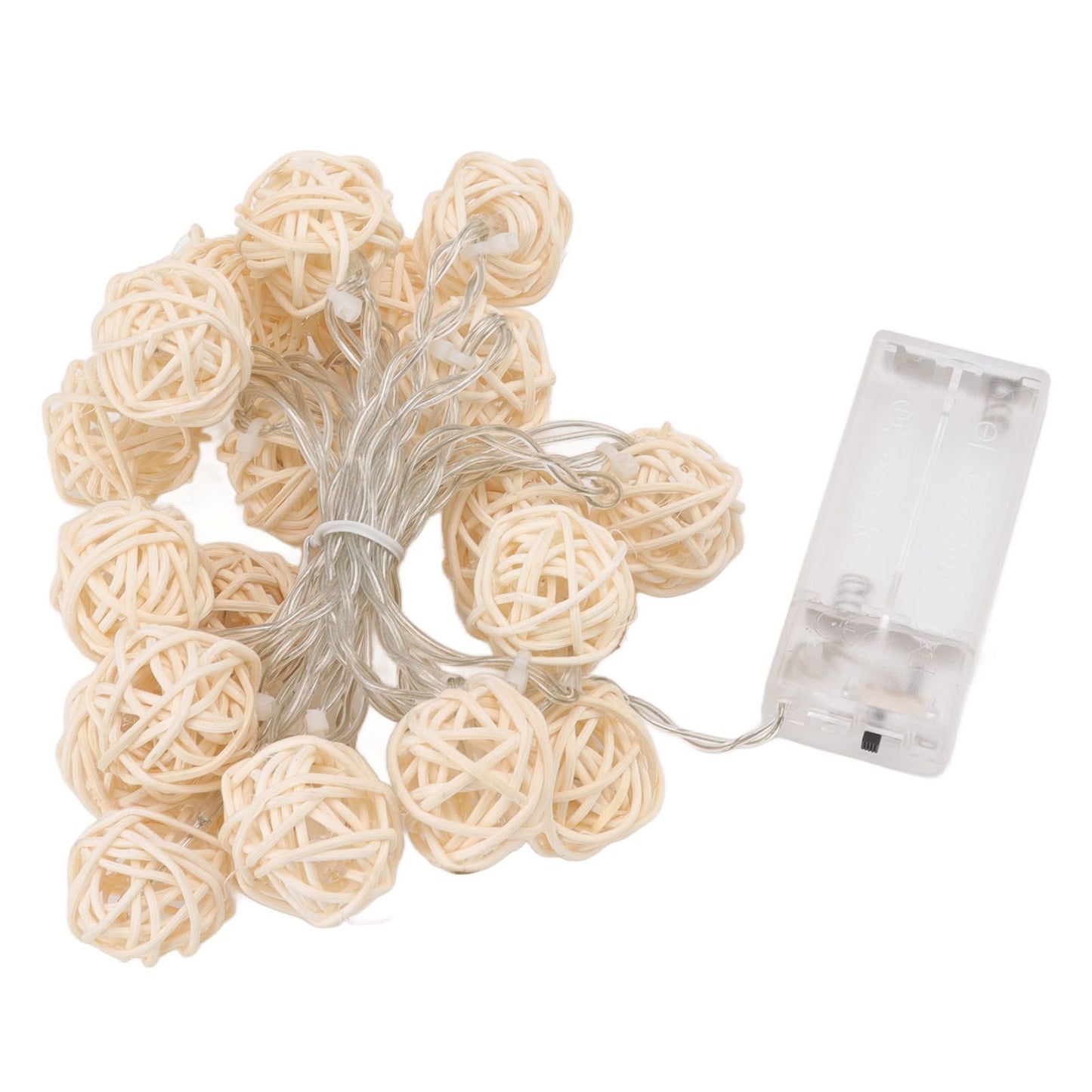 3m Rattan Ball Lantern String Lights 20 Globe Rattan Balls Battery Powered for Wedding Birthdays Decoration