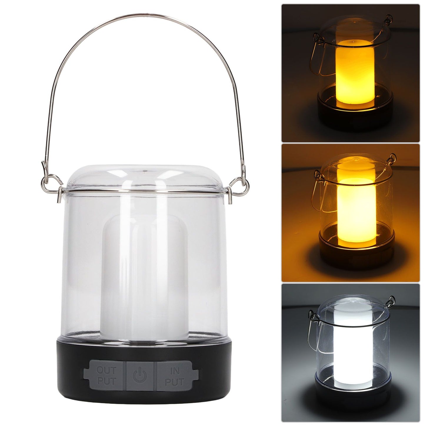 LED Camping Lantern 3 Modes 360° Luminous Rechargeable Waterproof Portable Camping Lights with Hook for Outdoor Garden