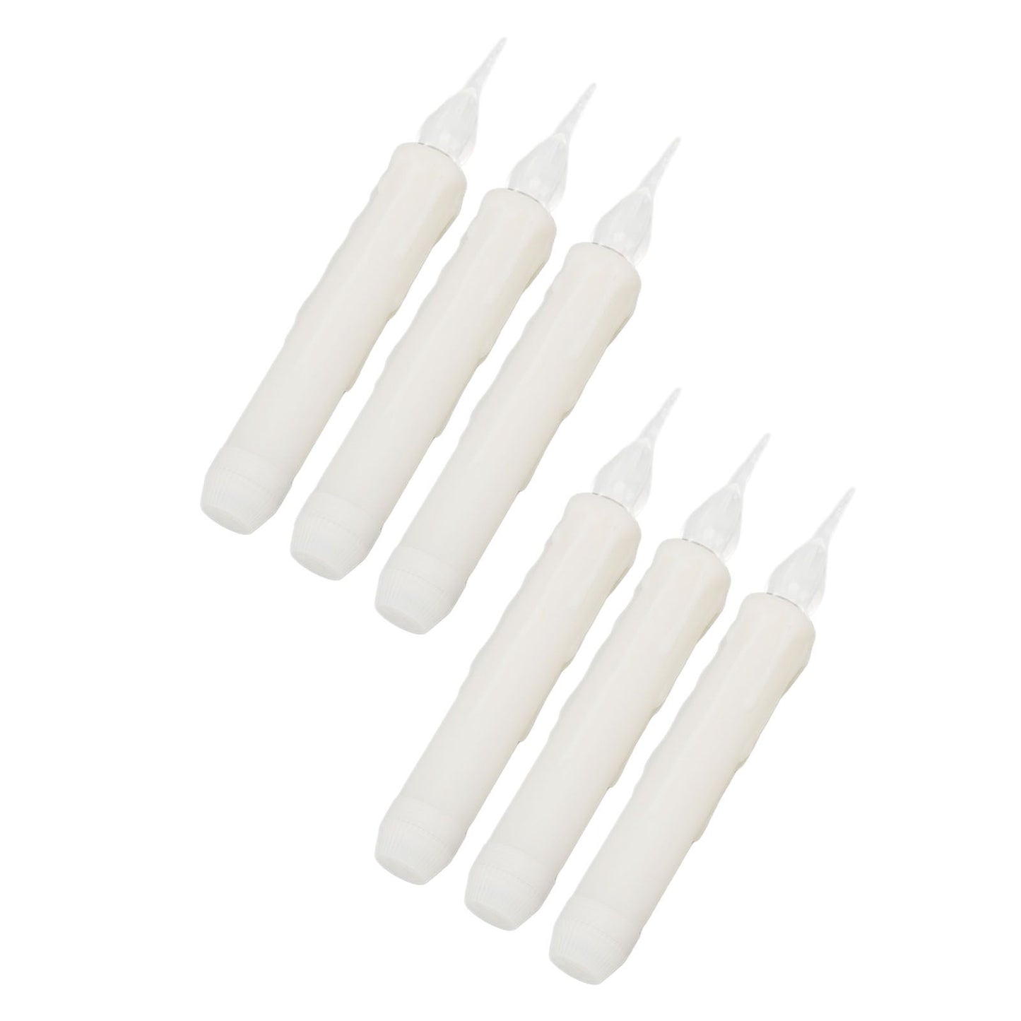 6 Pcs LED Taper Candles Smokeless Reusable Warm Light Long Strip Candle Lights for Parties Weddings Family Gatherings