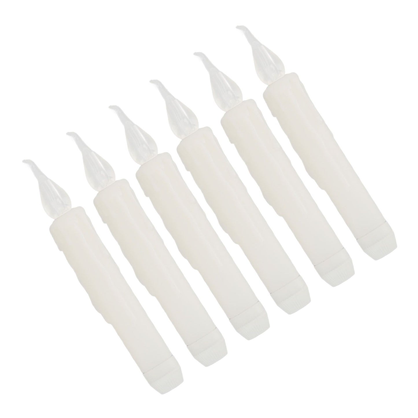 6 Pcs LED Taper Candles Smokeless Reusable Warm Light Long Strip Candle Lights for Parties Weddings Family Gatherings