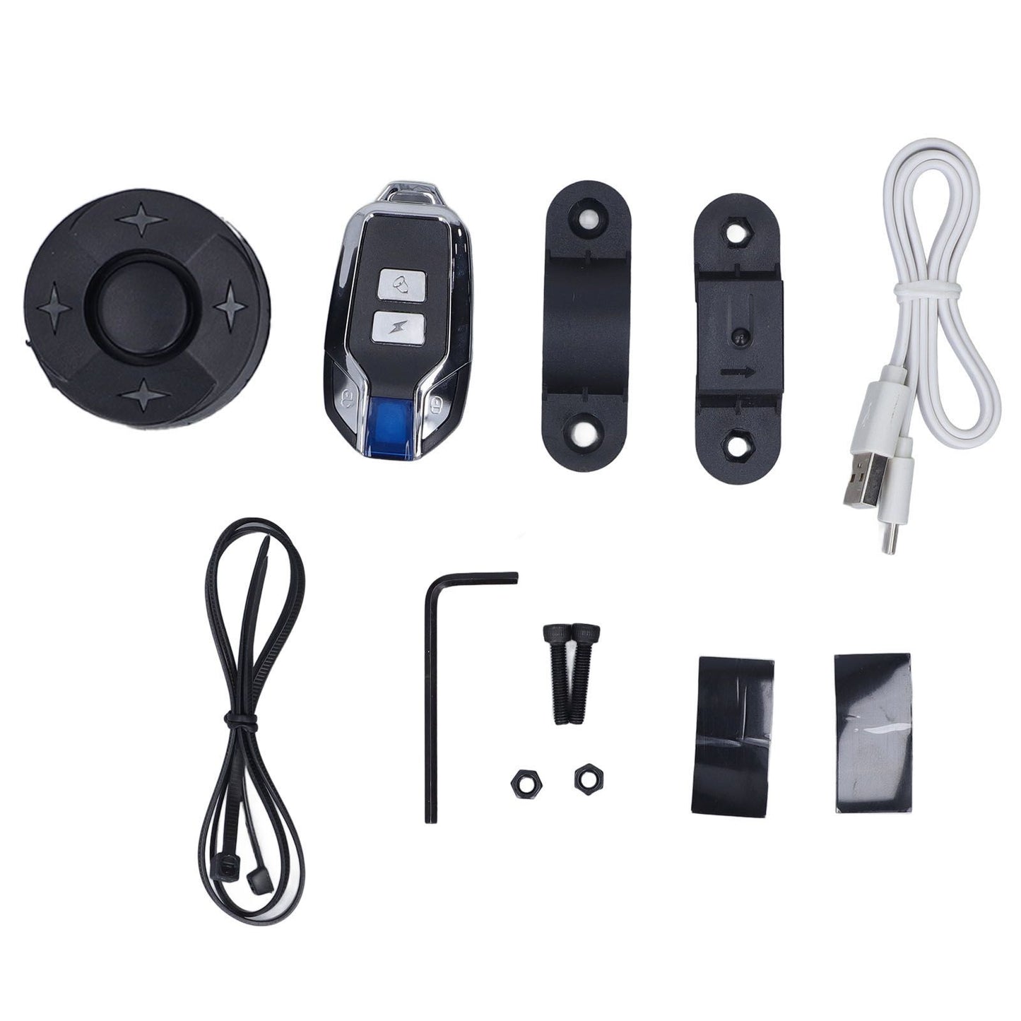 Bike Alarm with Light Wireless Anti Theft Bike Motorcycle Rear Light Alarm Louder Volume Bike Security Alarm System Black Single Remote