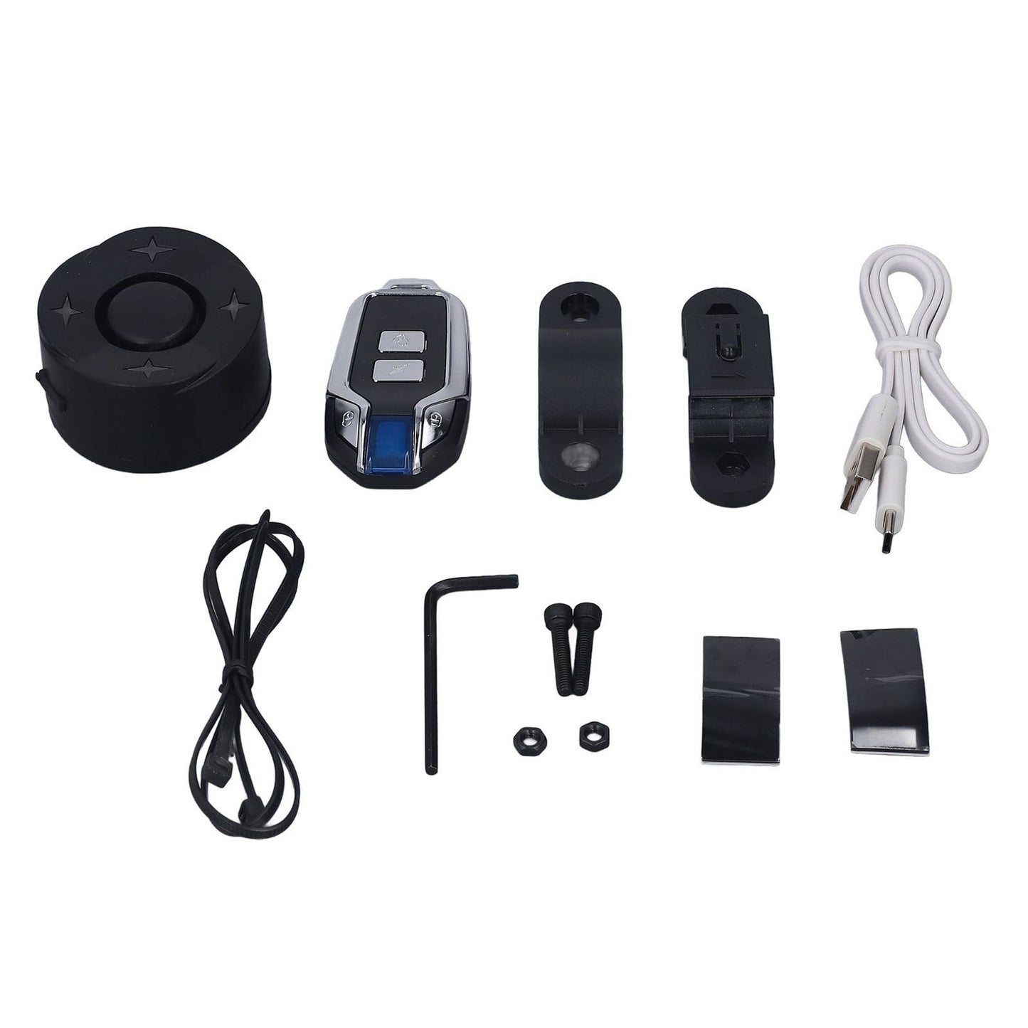 Bike Alarm with Light Wireless Anti Theft Bike Motorcycle Rear Light Alarm Louder Volume Bike Security Alarm System Black Single Remote