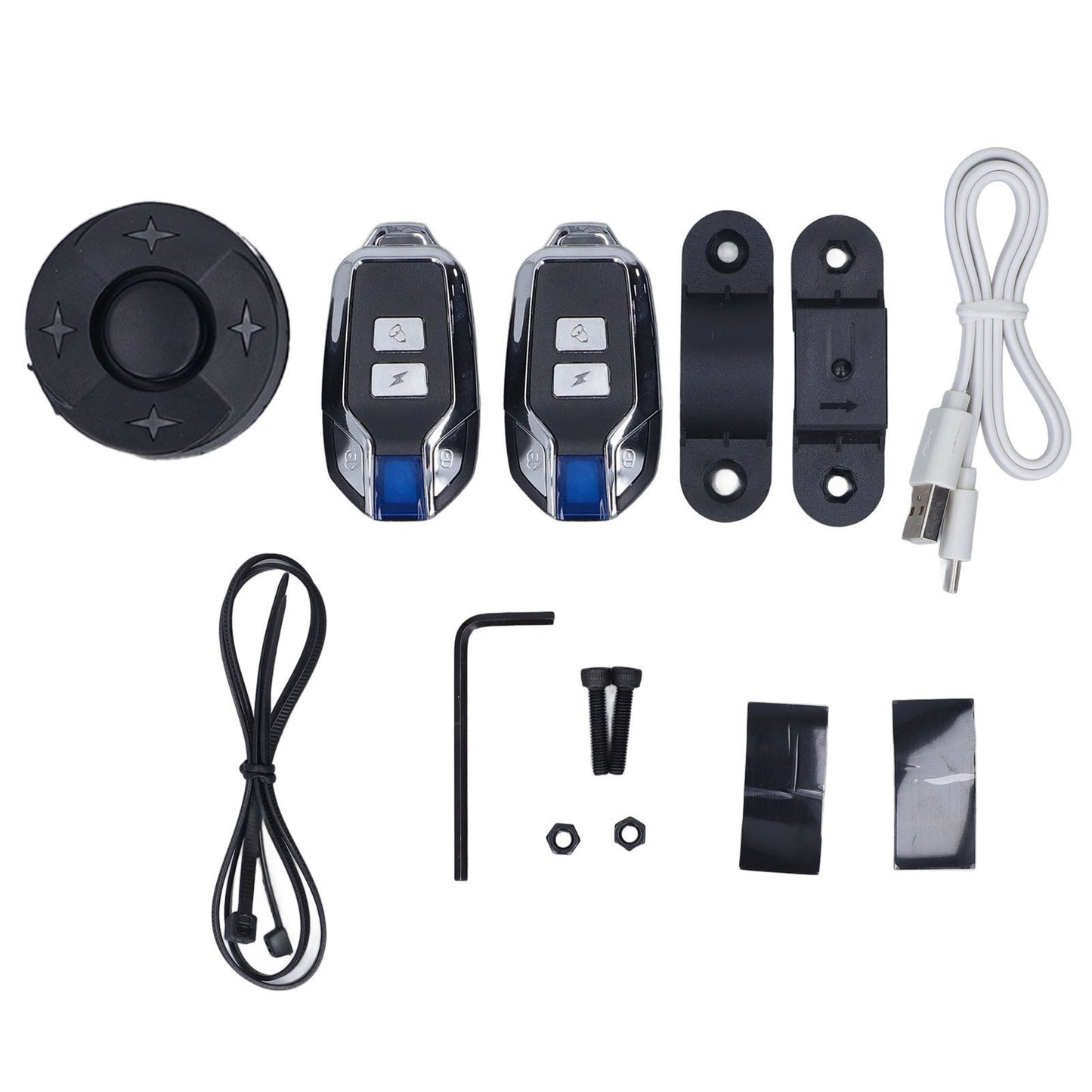 Bike Alarm with Light Wireless Anti Theft Bike Motorcycle Rear Light Alarm Louder Volume Bike Security Alarm System Black Dual Remote