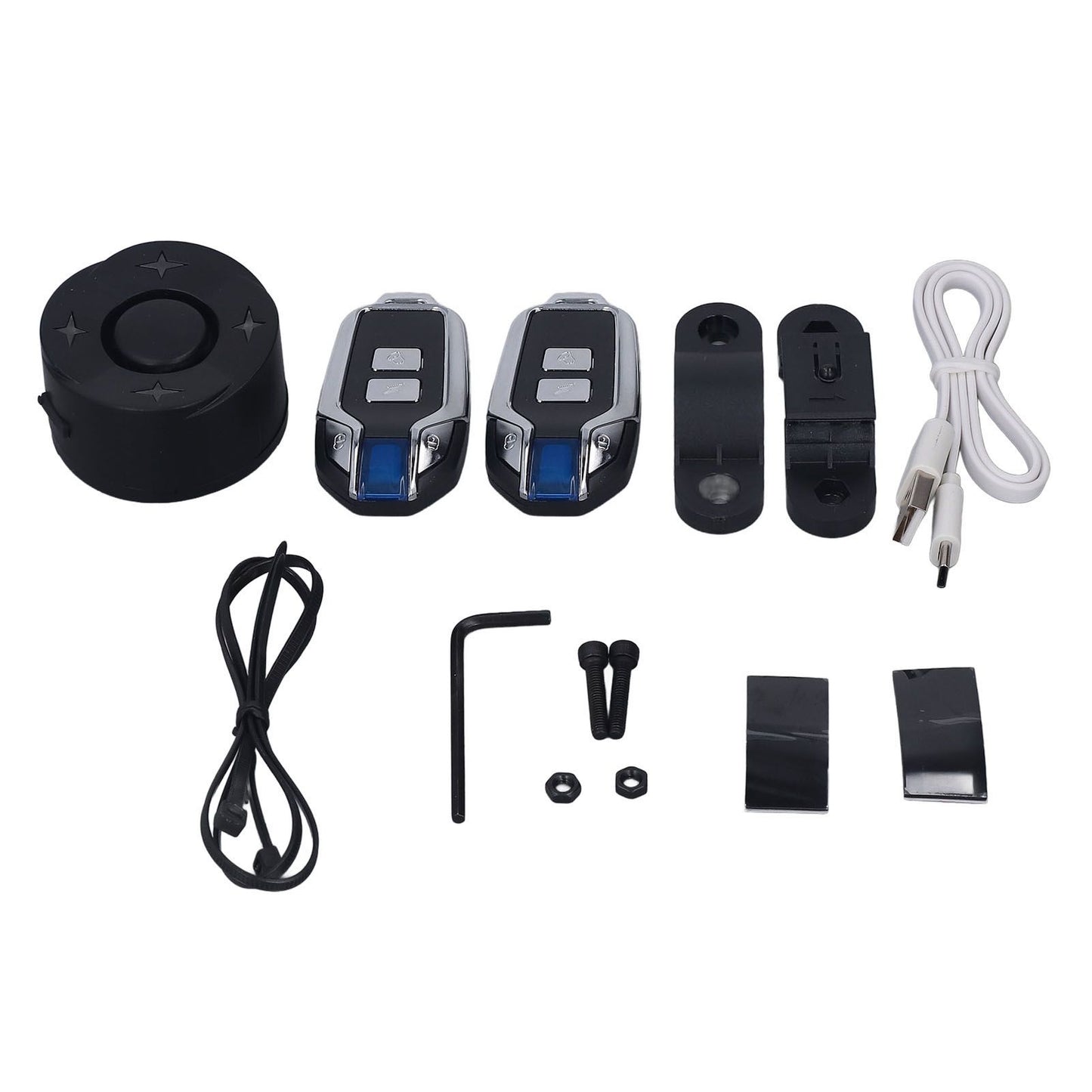 Bike Alarm with Light Wireless Anti Theft Bike Motorcycle Rear Light Alarm Louder Volume Bike Security Alarm System Black Dual Remote