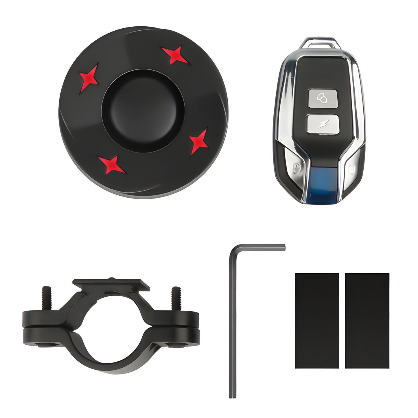 Bike Alarm with Light Wireless Anti Theft Bike Motorcycle Rear Light Alarm Louder Volume Bike Security Alarm System Black Dual Remote