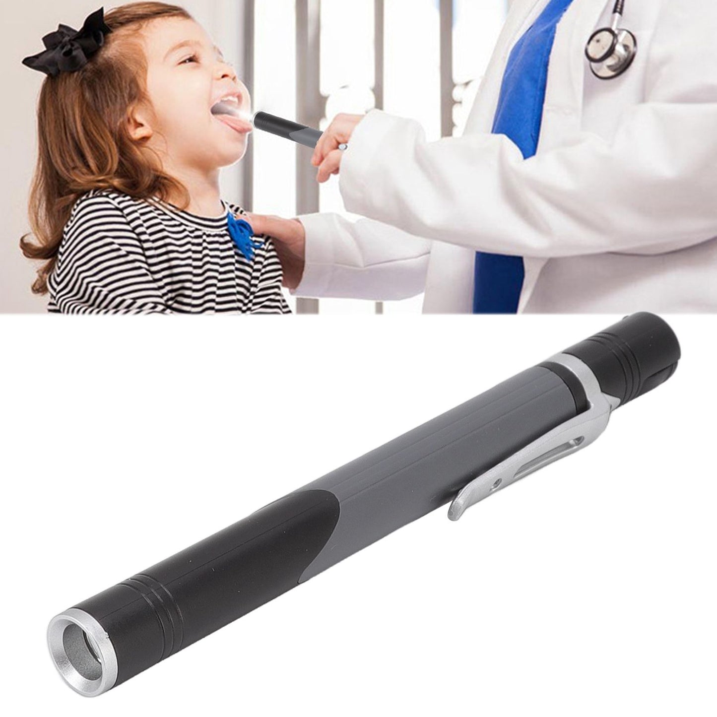 Pen Flashlight USB Charge 3 Light Sources LED Chip Clip Design Widely Used Pen Light Flashlight for Repair Hospital Black