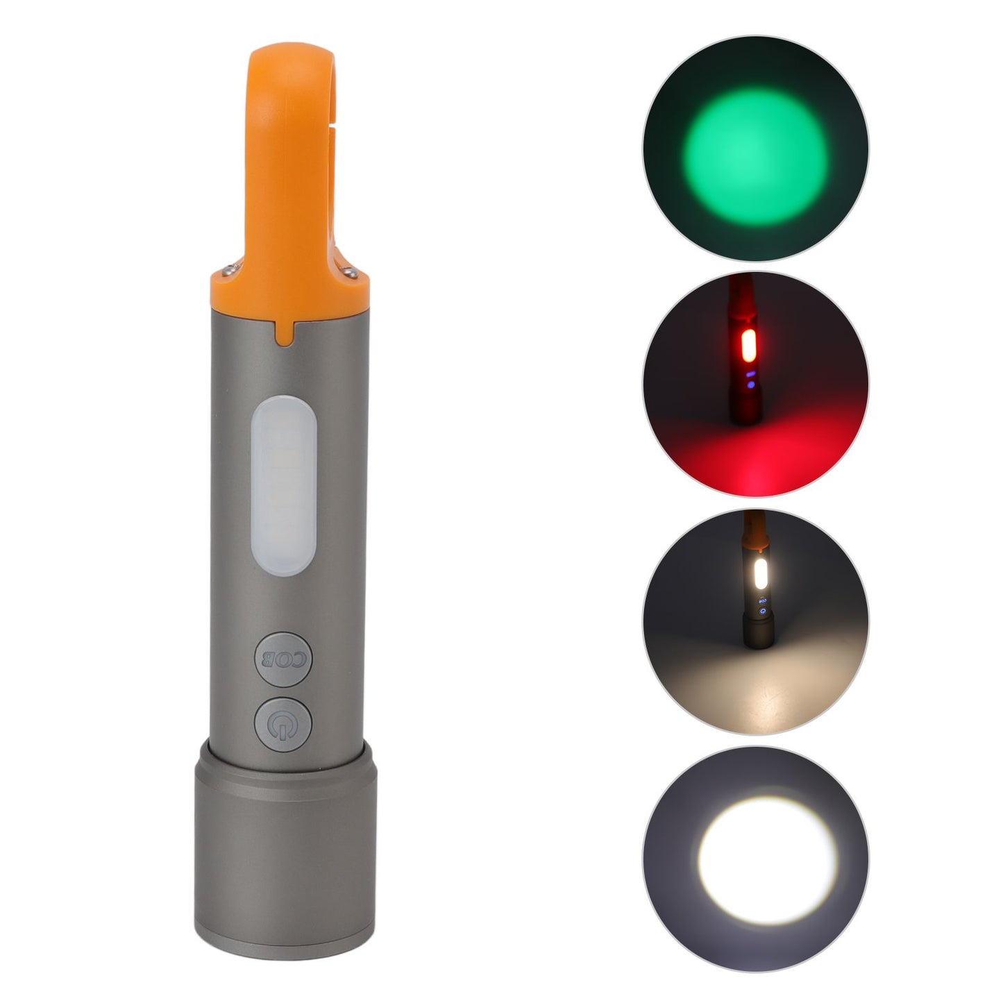 LED Flashlight High Brightness Zoomable Portable COB Rechargeable Work Lights for Outdoor Camping Maintenance