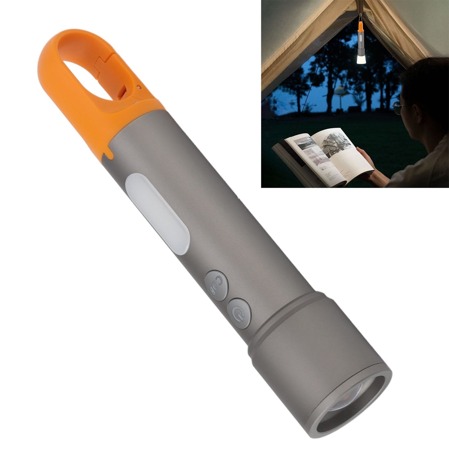 LED Flashlight High Brightness Zoomable Portable COB Rechargeable Work Lights for Outdoor Camping Maintenance