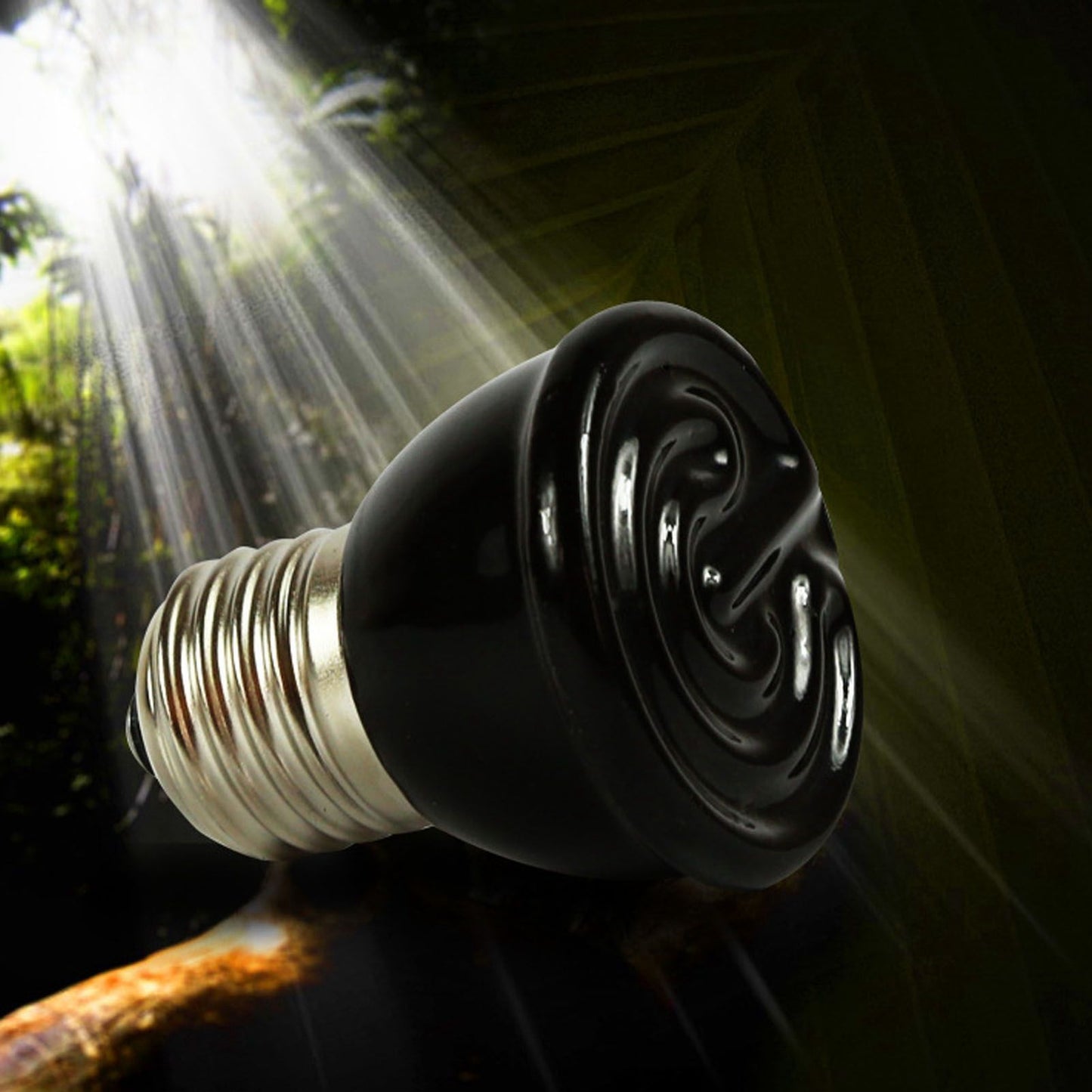 100W Ceramic Heating Lamp Non Luminous Pet Heating Light for Reptile Home 220V Black