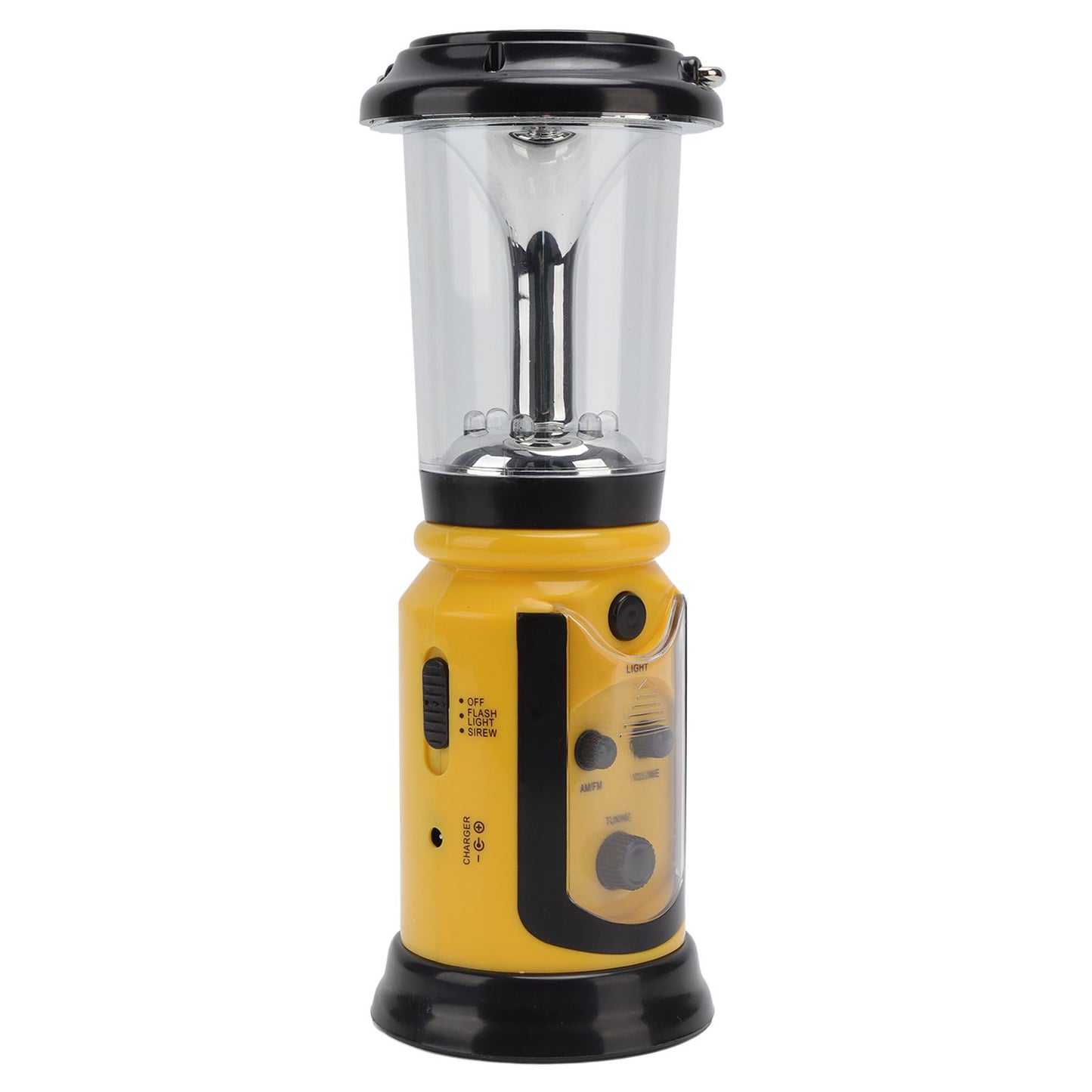 Radio Lantern Hand Crank USB Rechargeable Multi Functional AM FM Emergency Radio LED Flashlight for Camping Hiking Yellow