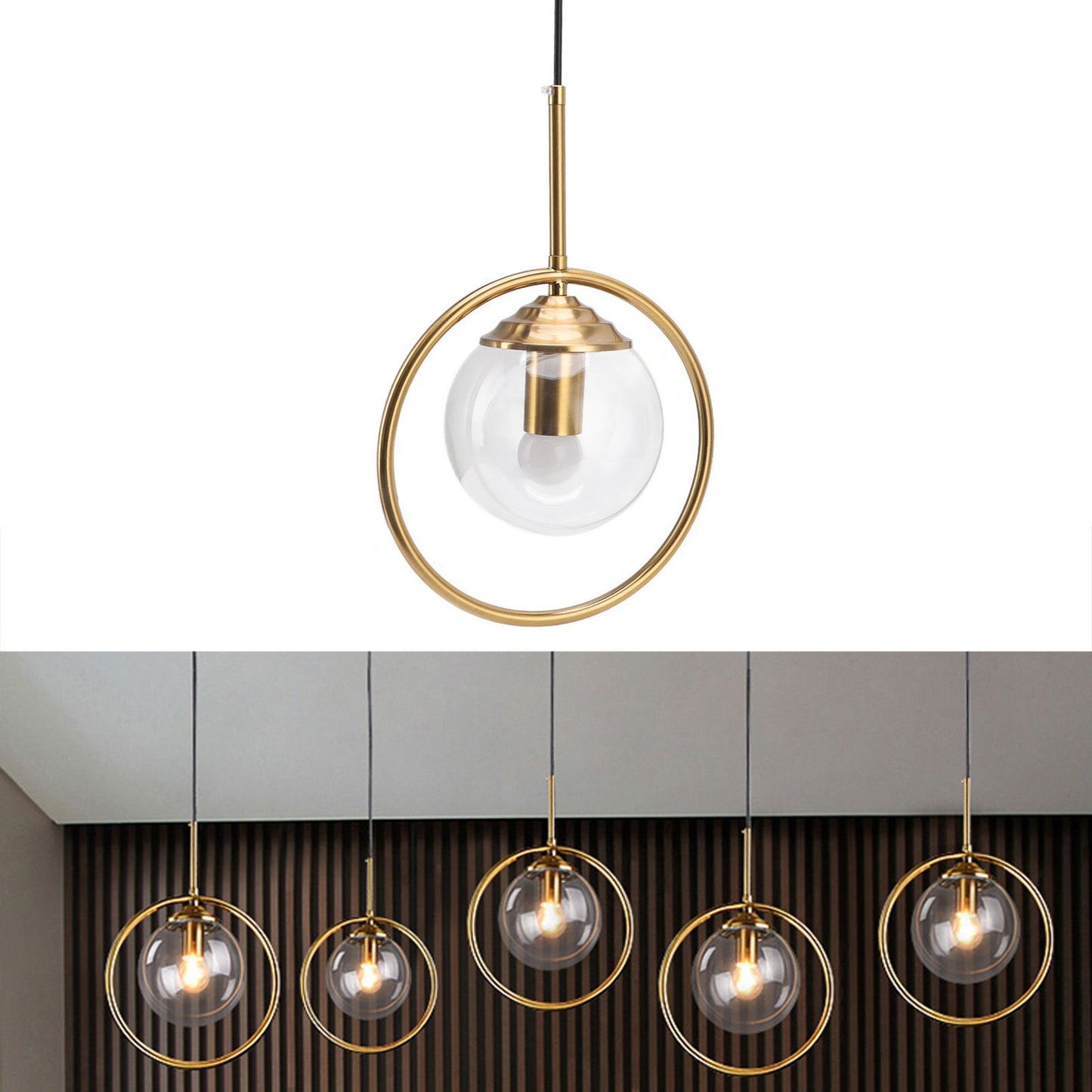 Ceiling Pendant Lamp E27/E26 Calibre Glass Iron Minimalist Style Hanging Pendant Light for Kitchens AC 85 to 265V
