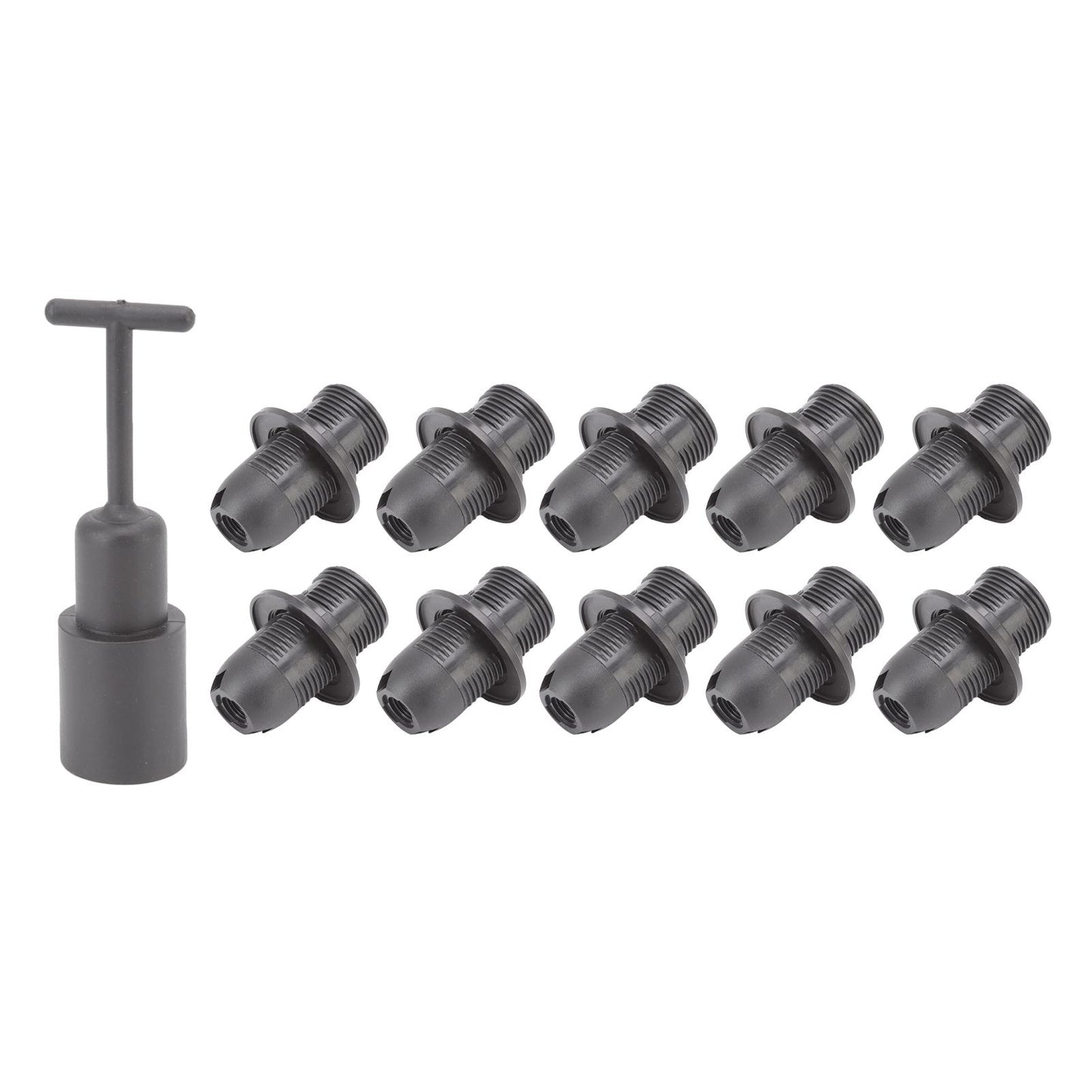 10PCS E14 Lamp Holder ABS with Sleeve High Temperature Resistant Light Socket Base for Home Black
