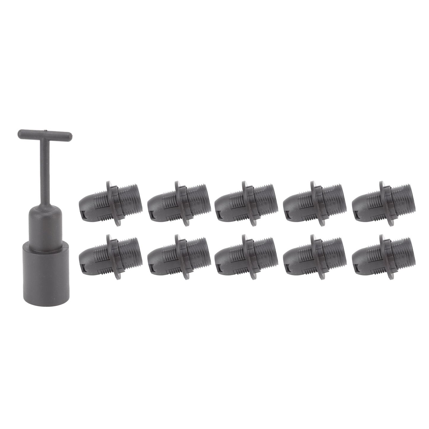 10PCS E14 Lamp Holder ABS with Sleeve High Temperature Resistant Light Socket Base for Home Black