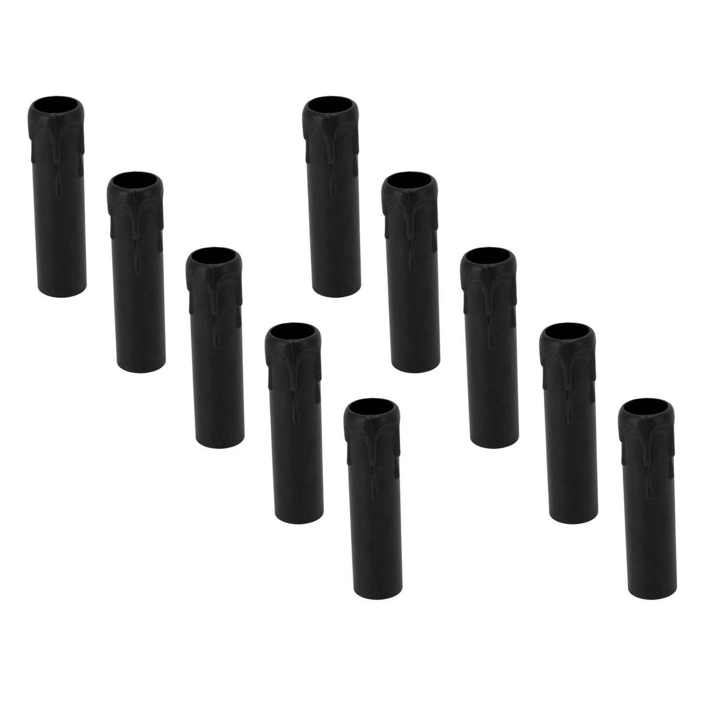 10pcs 4 Inch Candle Covers Sleeves Simulation Vintage Wax Drop Candle Socket Covers for Chandelier Black