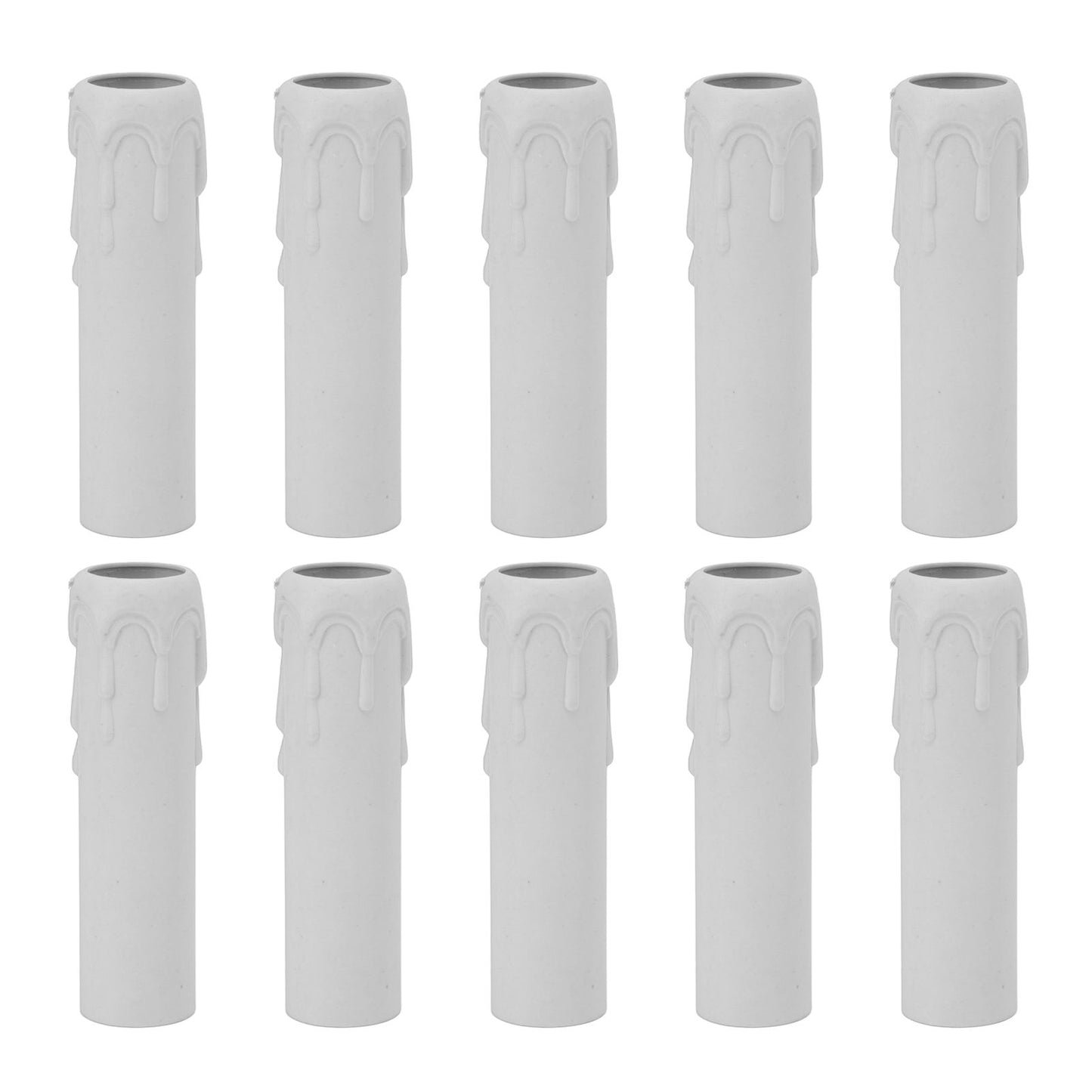 10pcs 4 Inch Candle Covers Sleeves Simulation Vintage Wax Drop Candle Socket Covers for Chandelier White