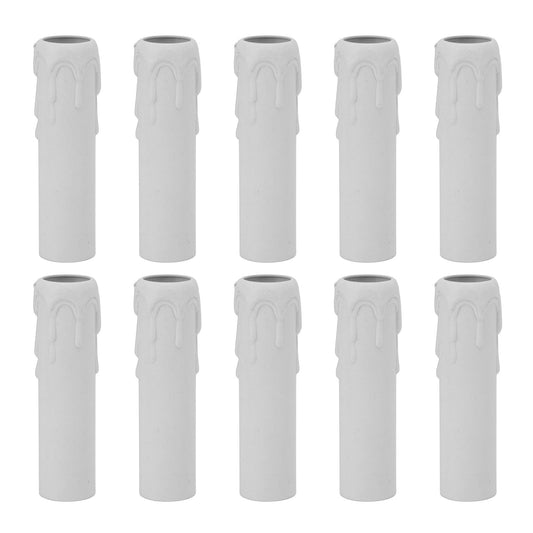 10pcs 4 Inch Candle Covers Sleeves Simulation Vintage Wax Drop Candle Socket Covers for Chandelier White