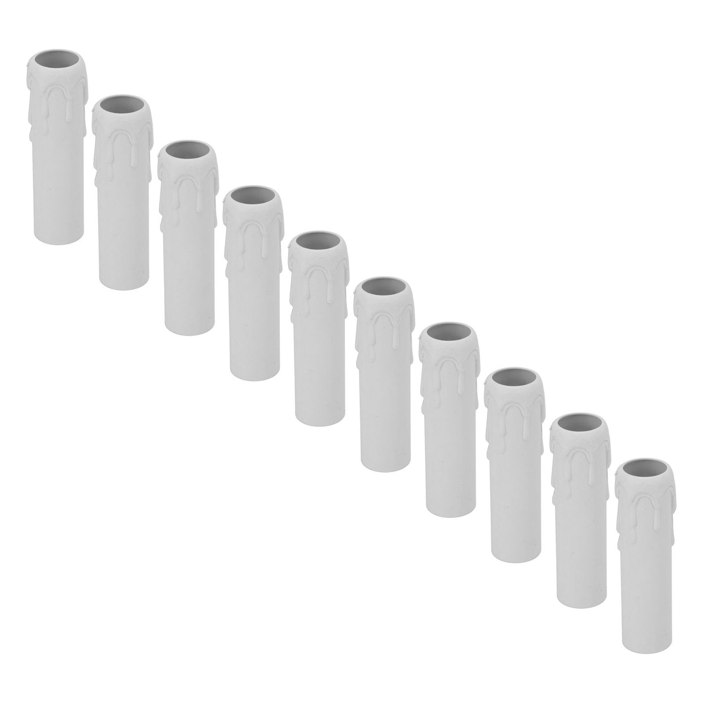 10pcs 4 Inch Candle Covers Sleeves Simulation Vintage Wax Drop Candle Socket Covers for Chandelier White