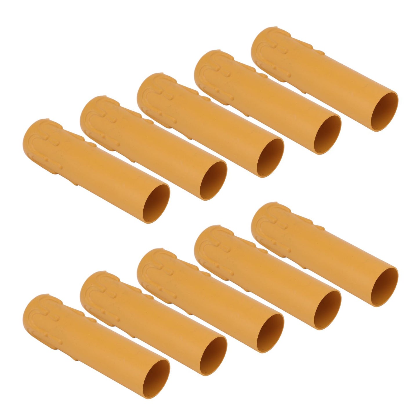 10pcs 4 Inch Candle Covers Sleeves Simulation Vintage Wax Drop Candle Socket Covers for Chandelier Yellow