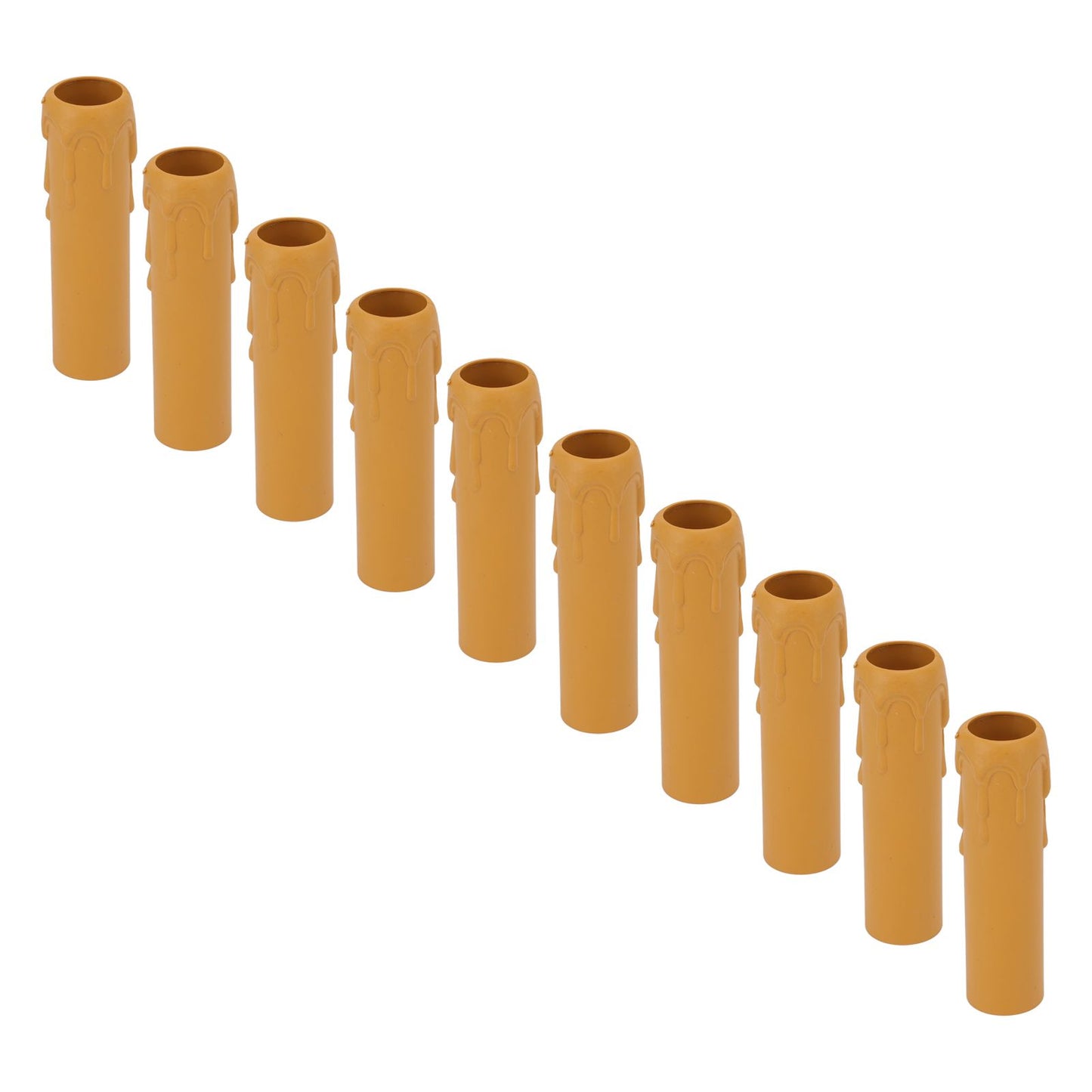 10pcs 4 Inch Candle Covers Sleeves Simulation Vintage Wax Drop Candle Socket Covers for Chandelier Yellow