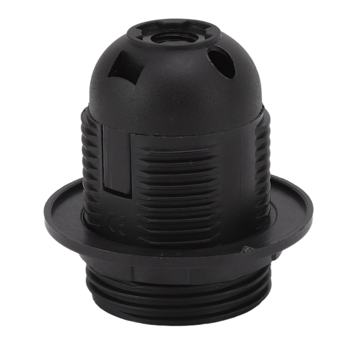 10Pcs E27 Light Base Socket Copper Core High Temperature Resistance E27 Light Holder Base with Lamp Sleeve for DIY Black