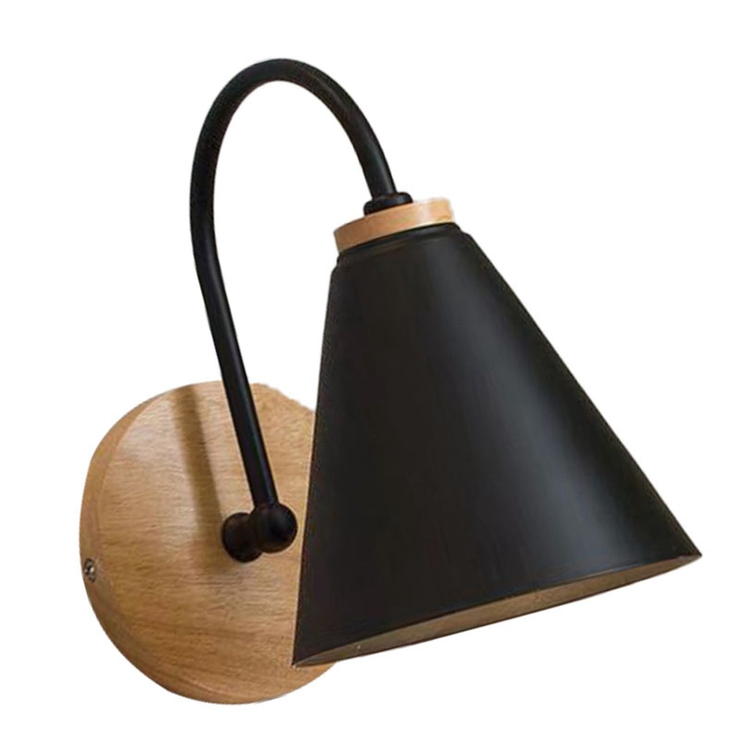 Corridor Wall Lamp Iron Lampshade Wall Mounted Curved Light for Bedroom Living Room Study Without Lamp Bulb Black