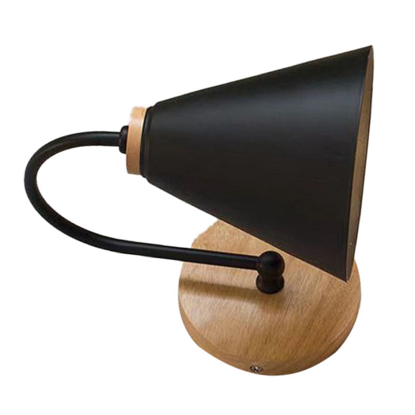 Corridor Wall Lamp Iron Lampshade Wall Mounted Curved Light for Bedroom Living Room Study Without Lamp Bulb Black