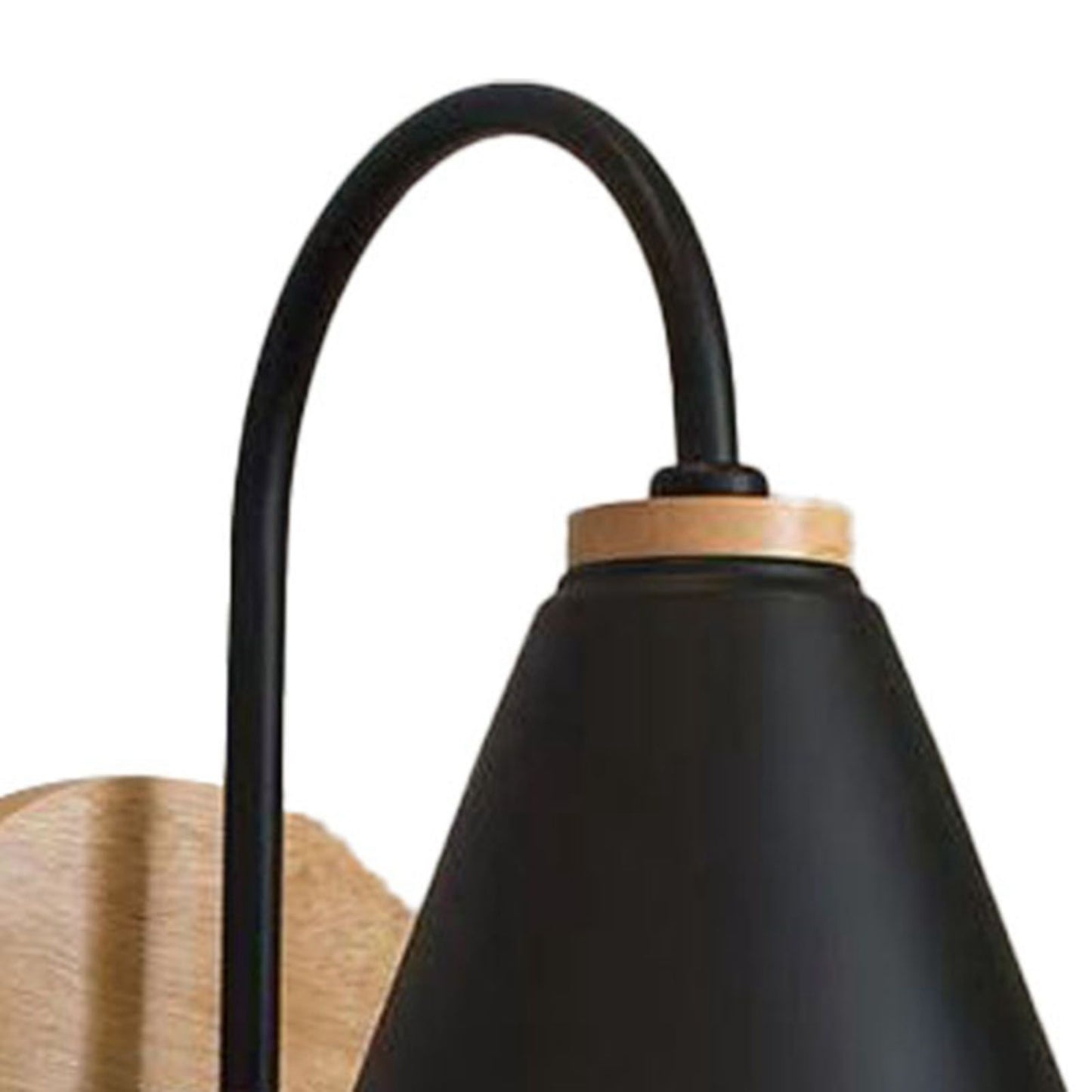 Corridor Wall Lamp Iron Lampshade Wall Mounted Curved Light for Bedroom Living Room Study Without Lamp Bulb Black