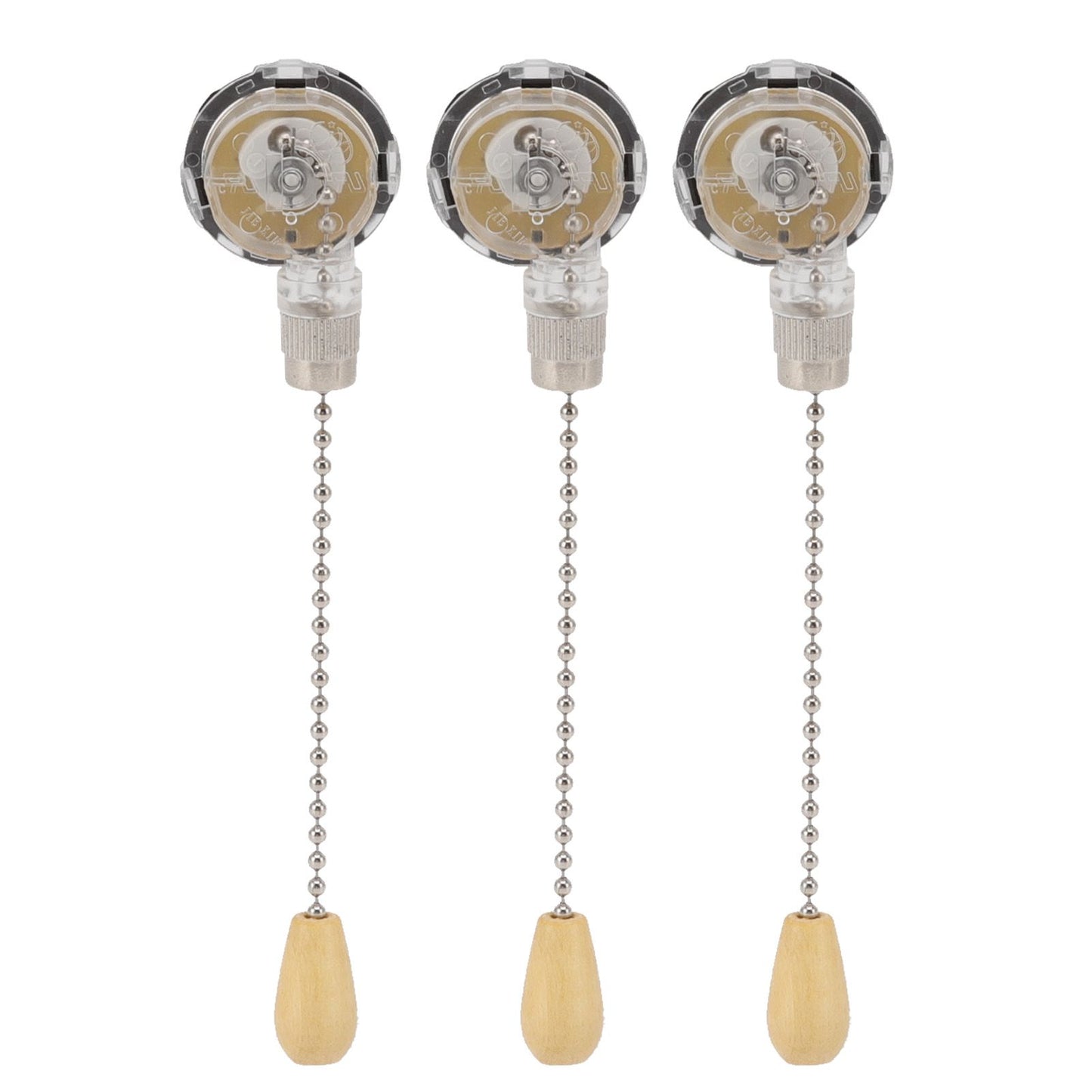 3Pcs Ceiling Fan Lamp Switch Rustproof Replacement Ceiling Light Pull Chain Switch 250V 125V Chrome