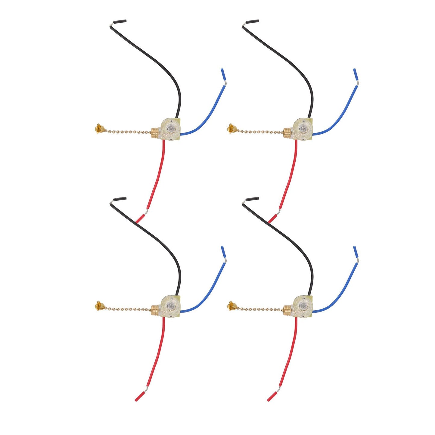 4Pcs Ceiling Fan Light Switch Replacement Lamp Pull Chain Switch 3 Wire Ceiling Fan Lamp Switch 250V 125V Gold
