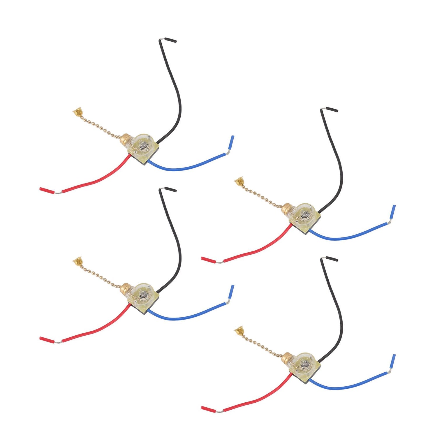 4Pcs Ceiling Fan Light Switch Replacement Lamp Pull Chain Switch 3 Wire Ceiling Fan Lamp Switch 250V 125V Gold